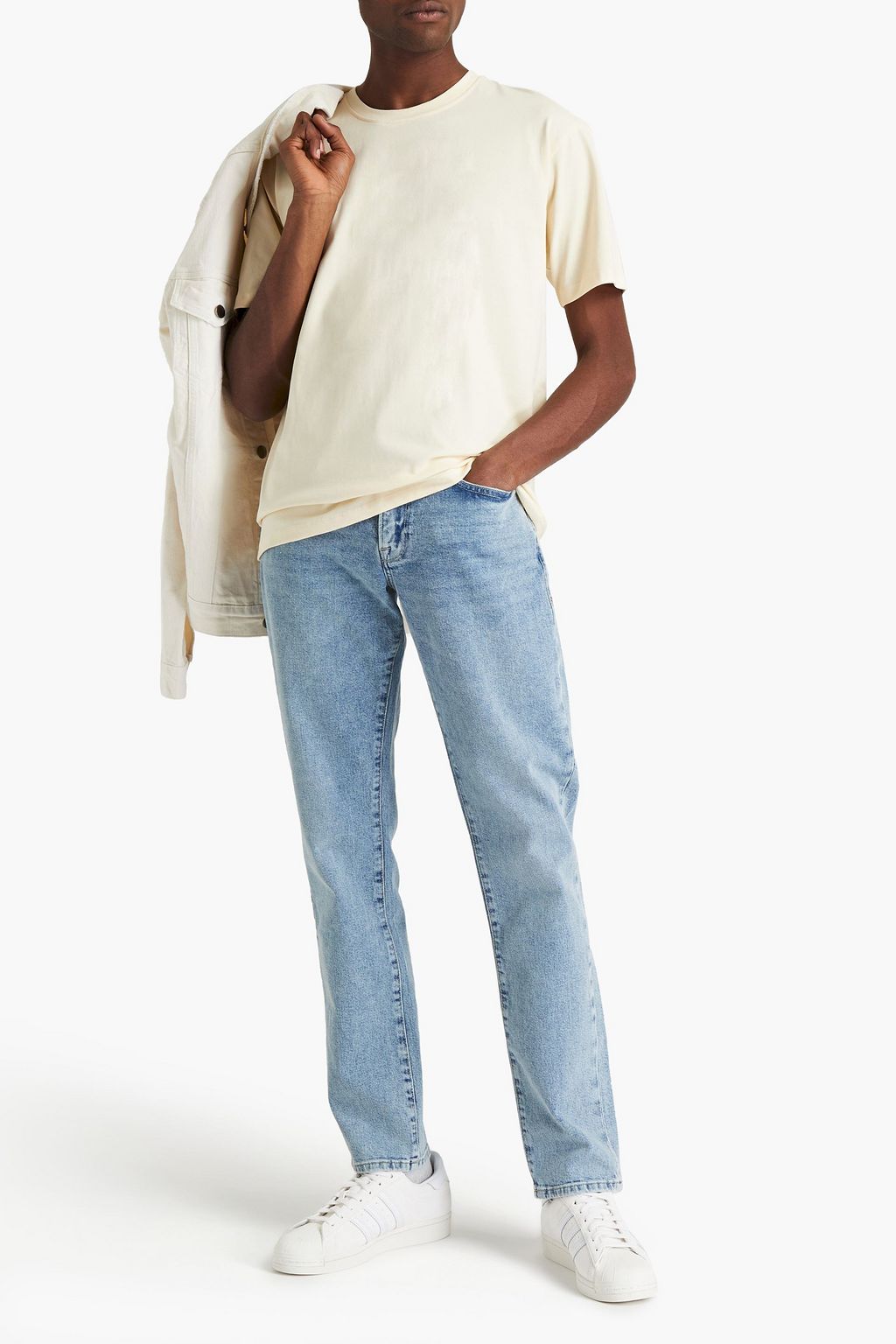 FRAME L'Homme slim-fit faded denim jeans