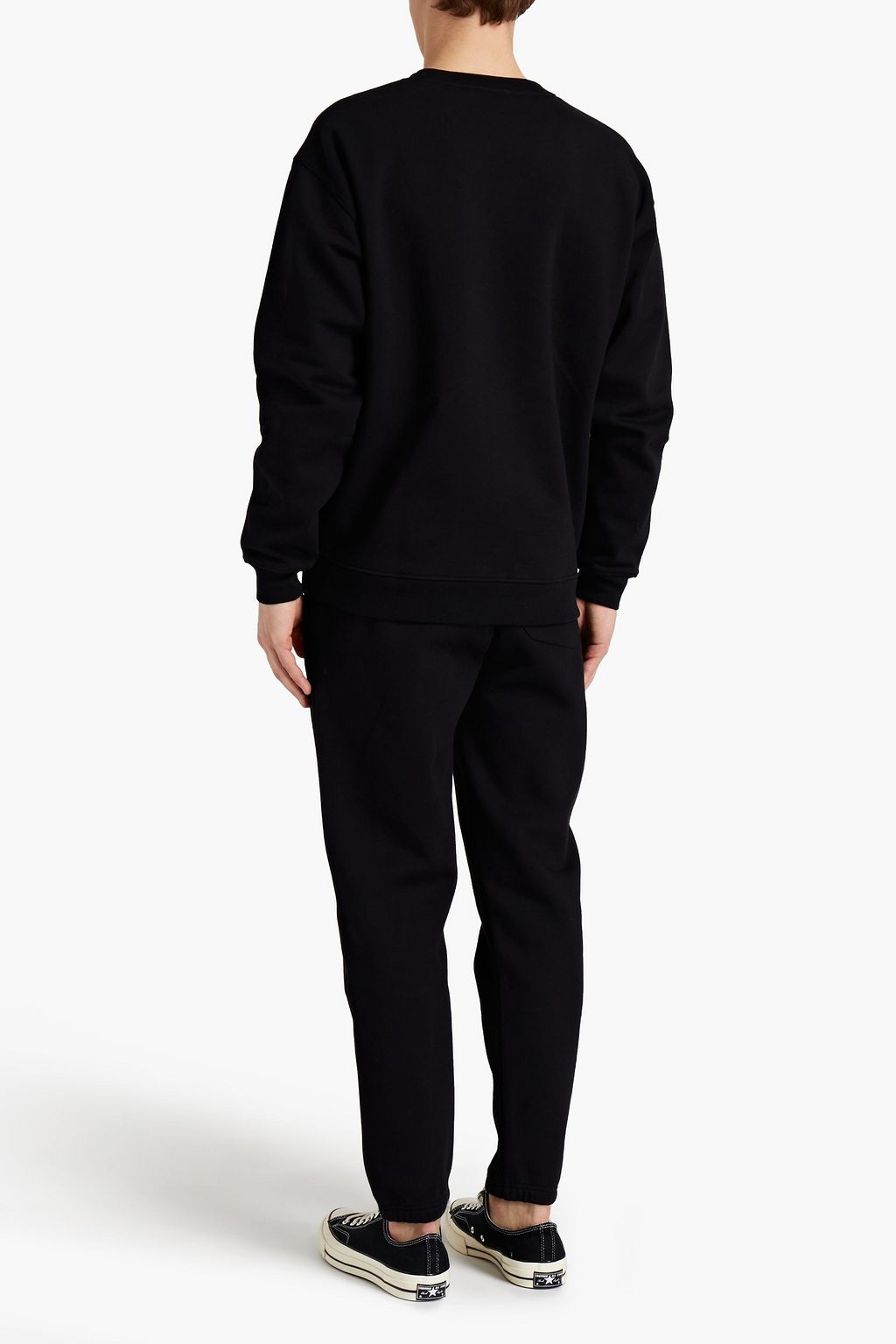 FRAME Printed cotton-blend fleece track pants