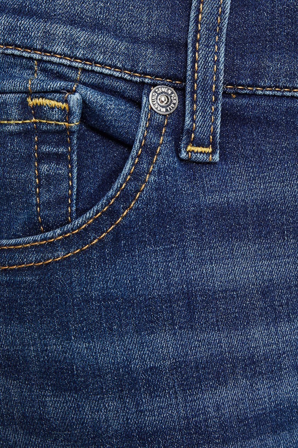7 FOR ALL MANKIND Halbhohe Cropped Jeans mit schmalem Bein