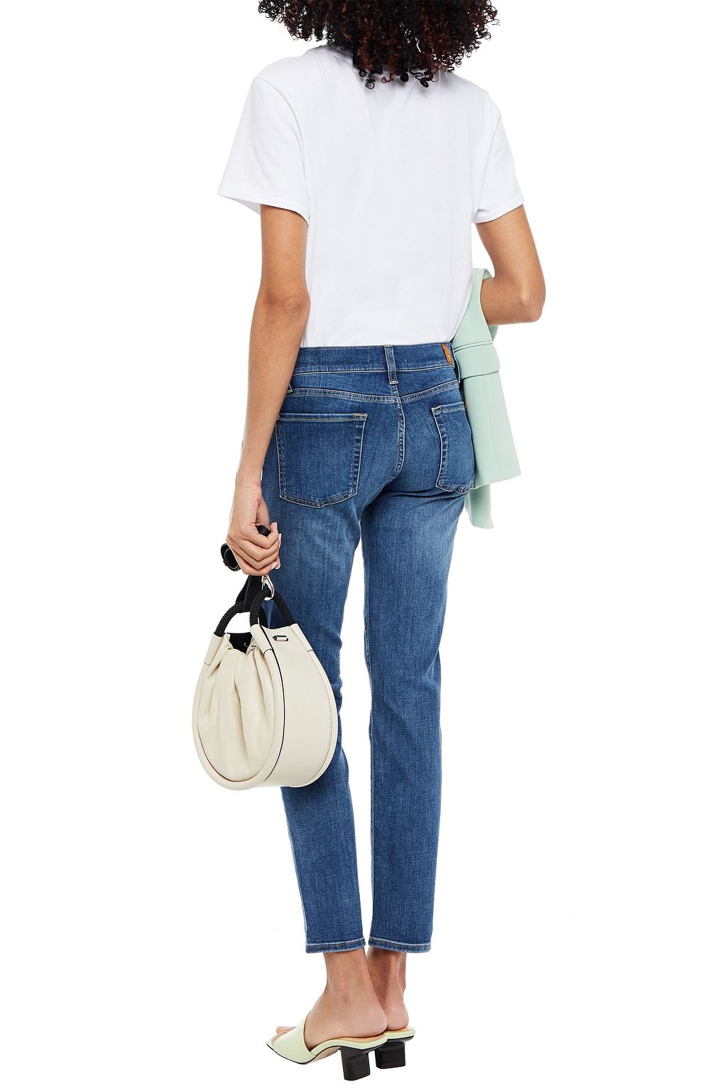 7 FOR ALL MANKIND Halbhohe Cropped Jeans mit schmalem Bein