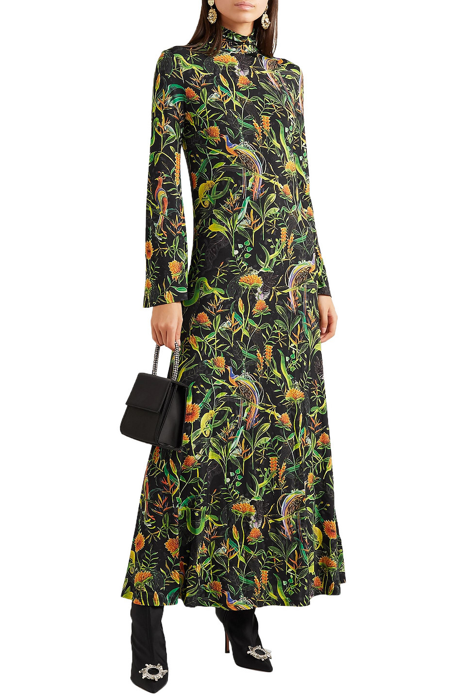 Dodo Bar Or + Annabel's Printed Stretch-jersey Turtleneck Maxi Dress