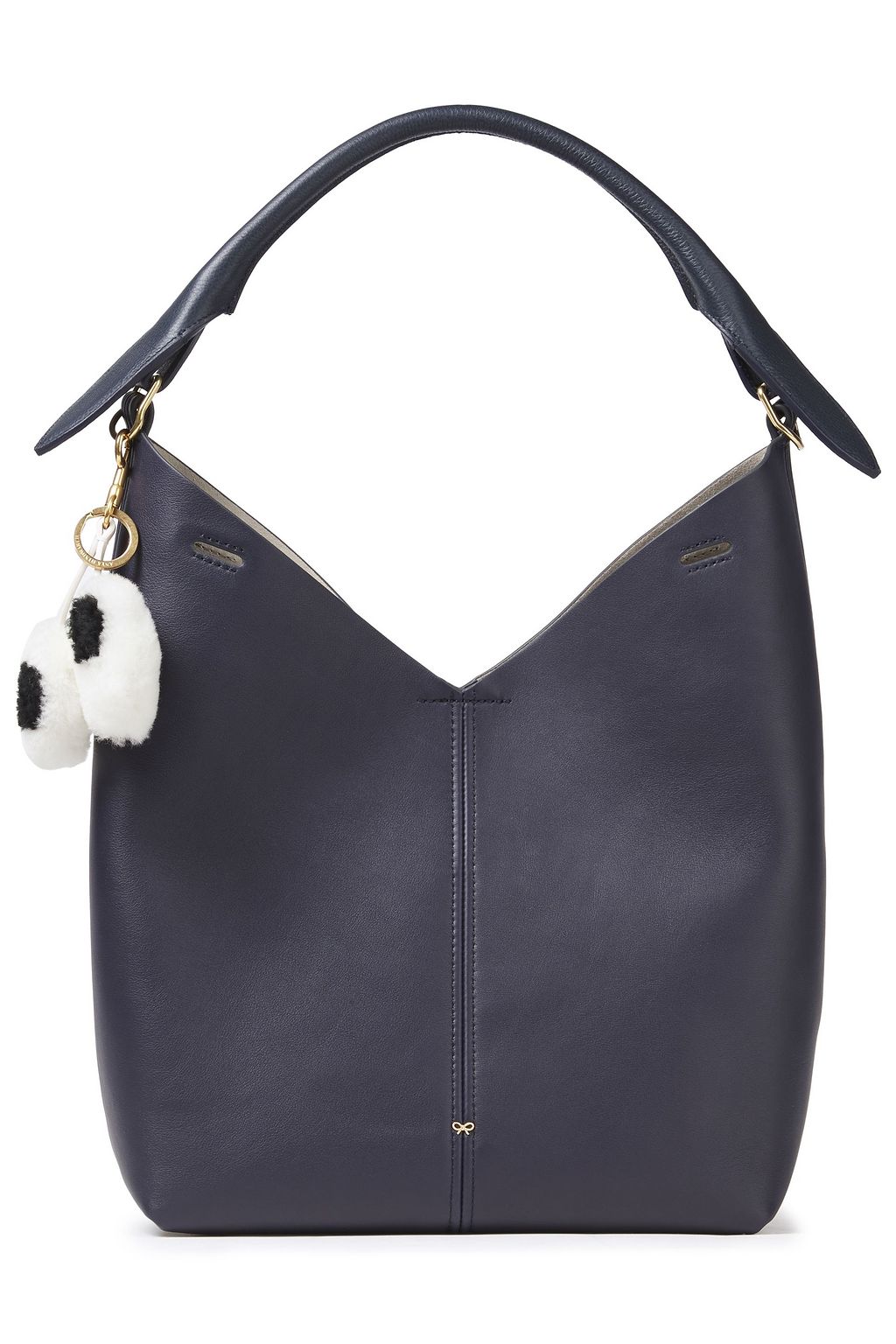 ANYA HINDMARCH Shearling-trimmed leather shoulder bag
