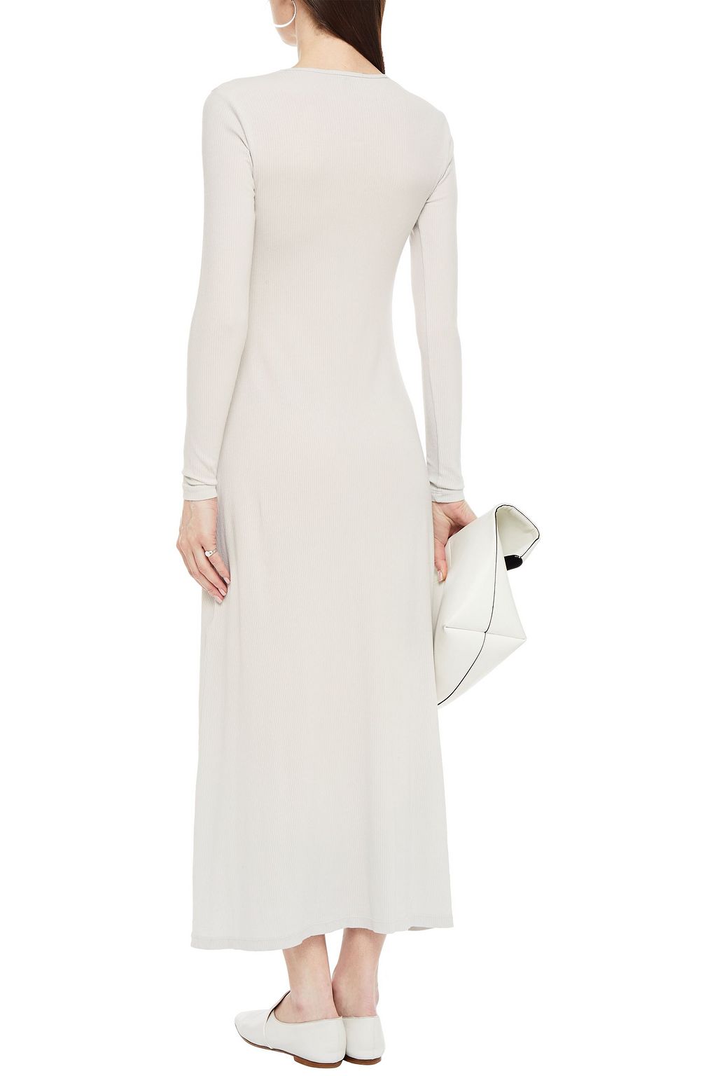 JAMES PERSE Ribbed Supima cotton-blend jersey midi dress