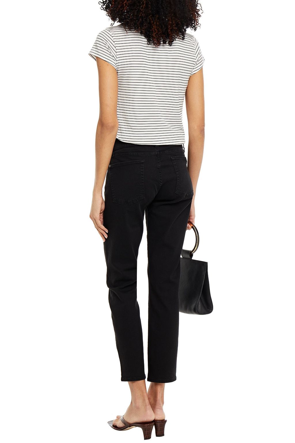 7 FOR ALL MANKIND Cropped high-rise slim-leg jeans