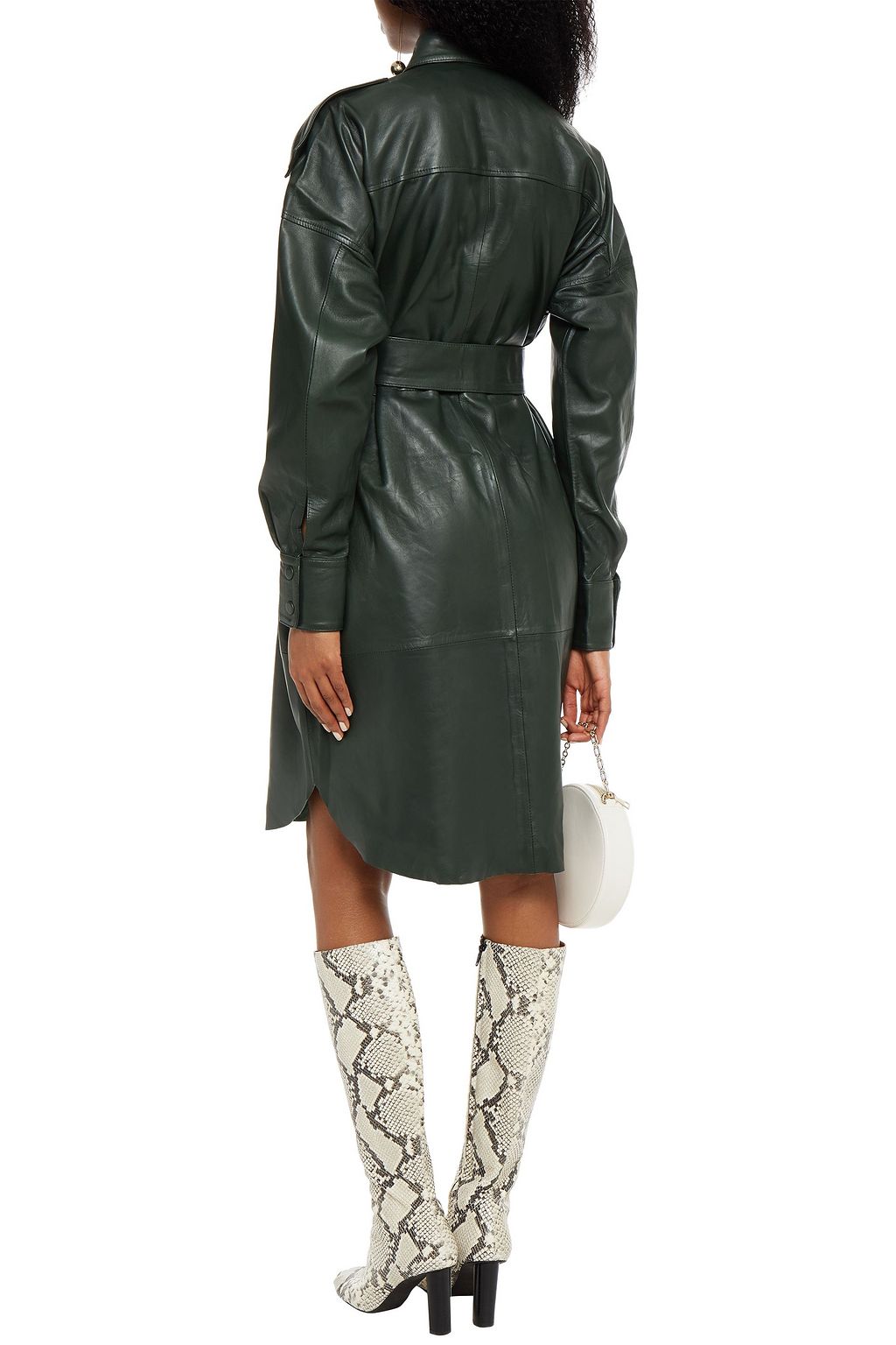 REMAIN BIRGER CHRISTENSEN Lavare belted leather shirt dress
