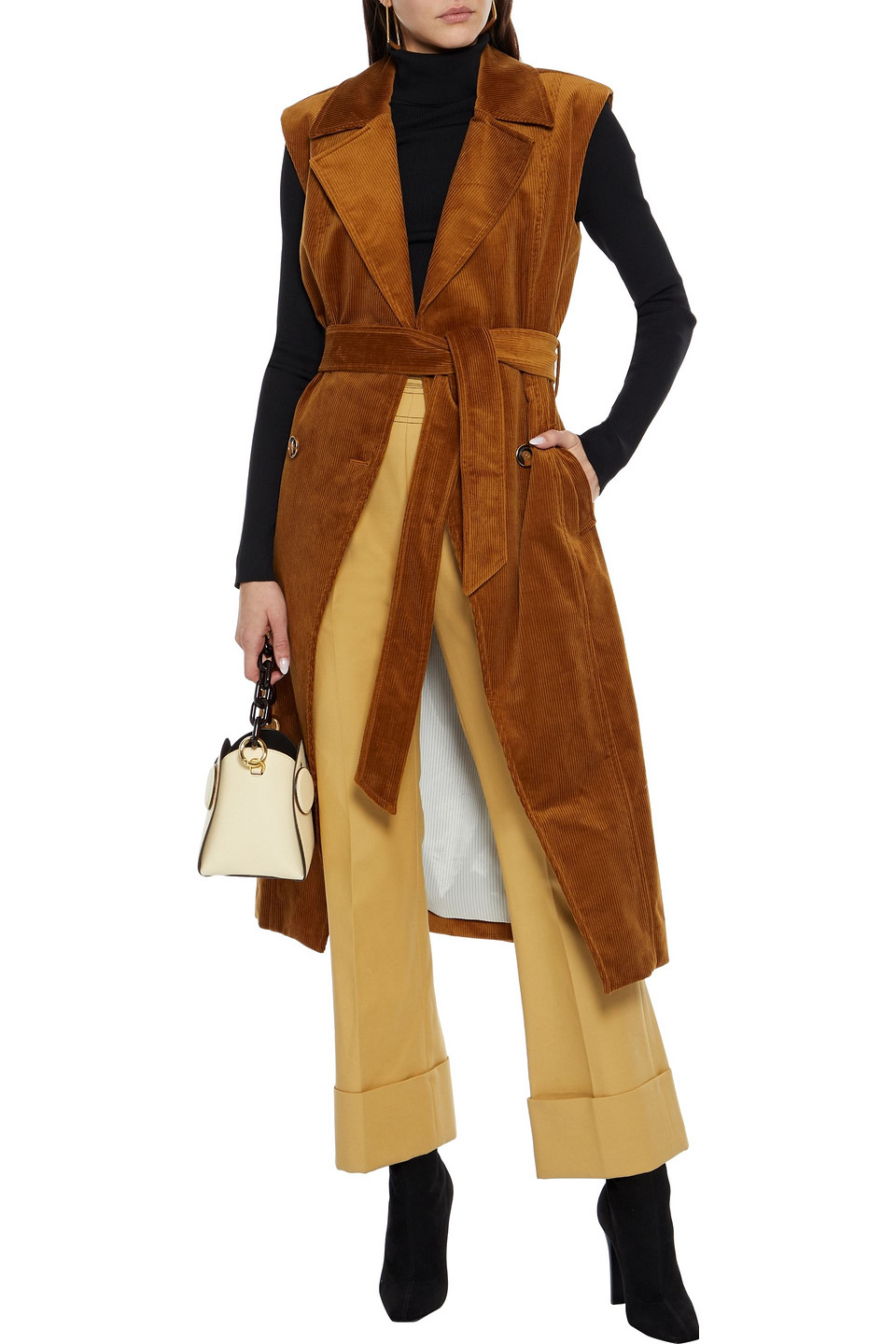 Veronica Beard Fayette Double-breasted Cotton-blend Corduroy Vest