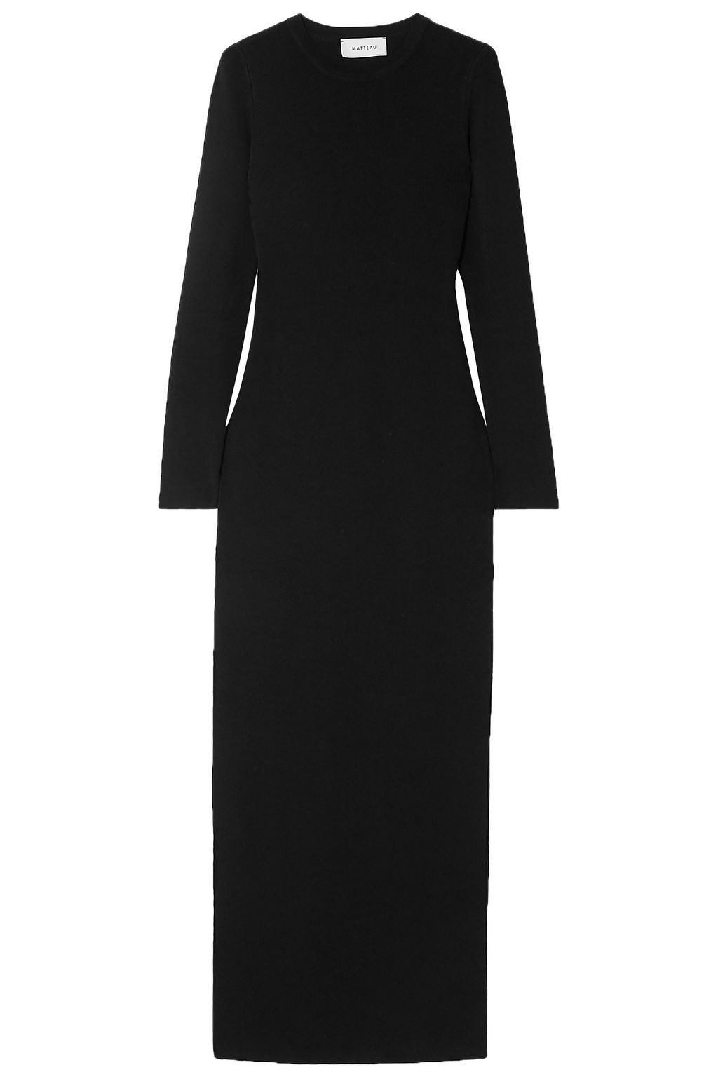black knit maxi dress