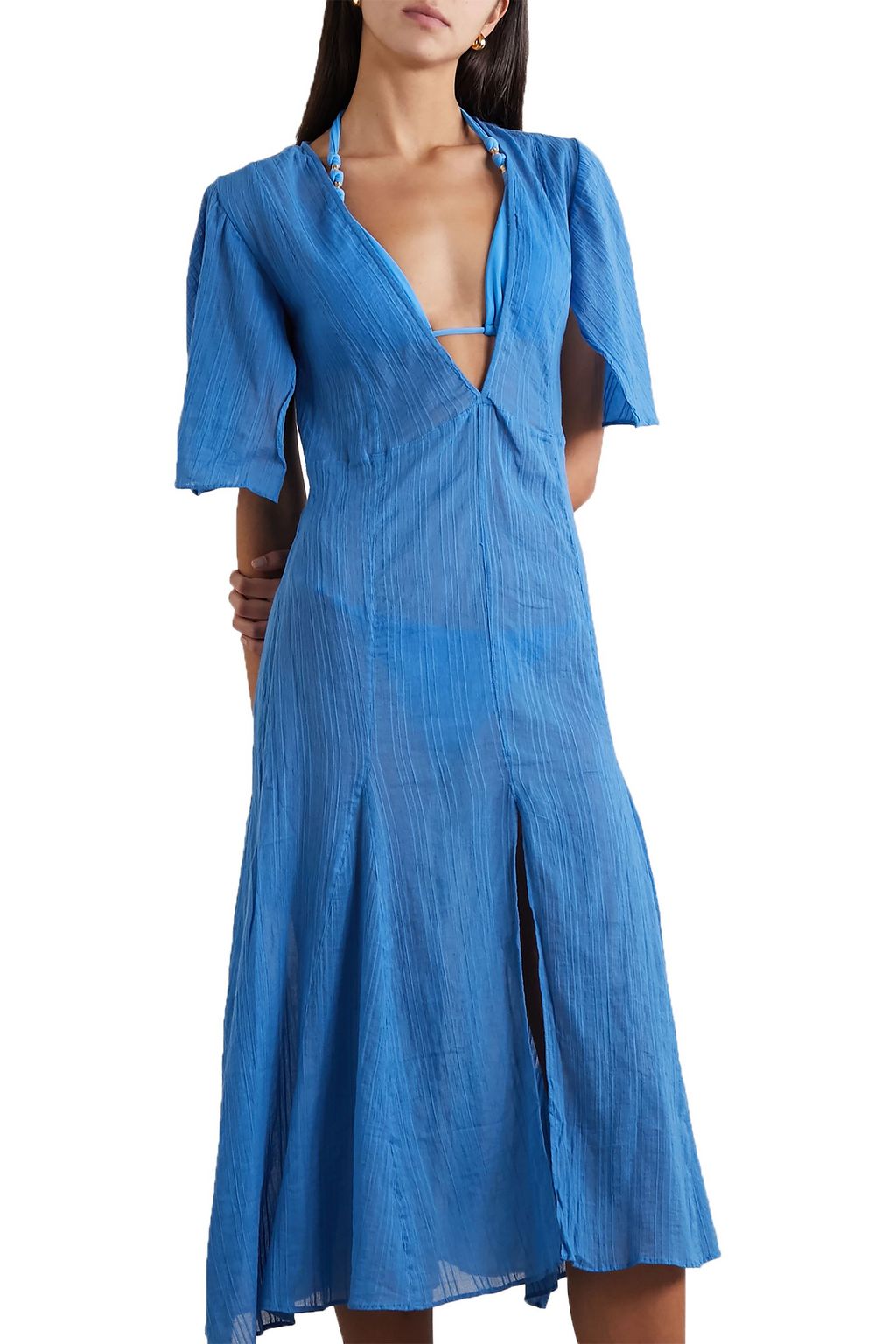 VIX PAULA HERMANNY Malia cotton-jacquard midi dress