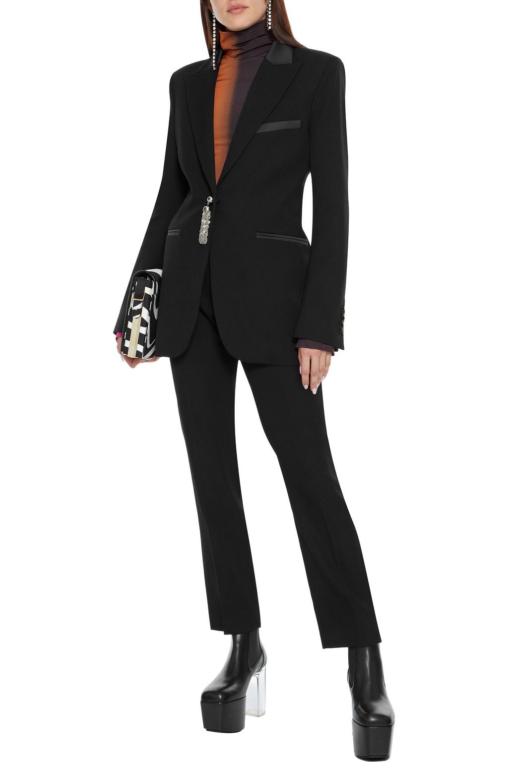 RABANNE Tasseled wool-crepe blazer