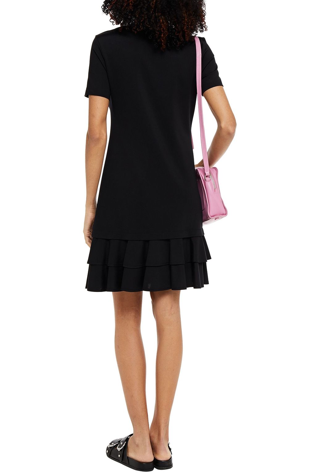 LOVE MOSCHINO Tiered embellished stretch-jersey mini dress