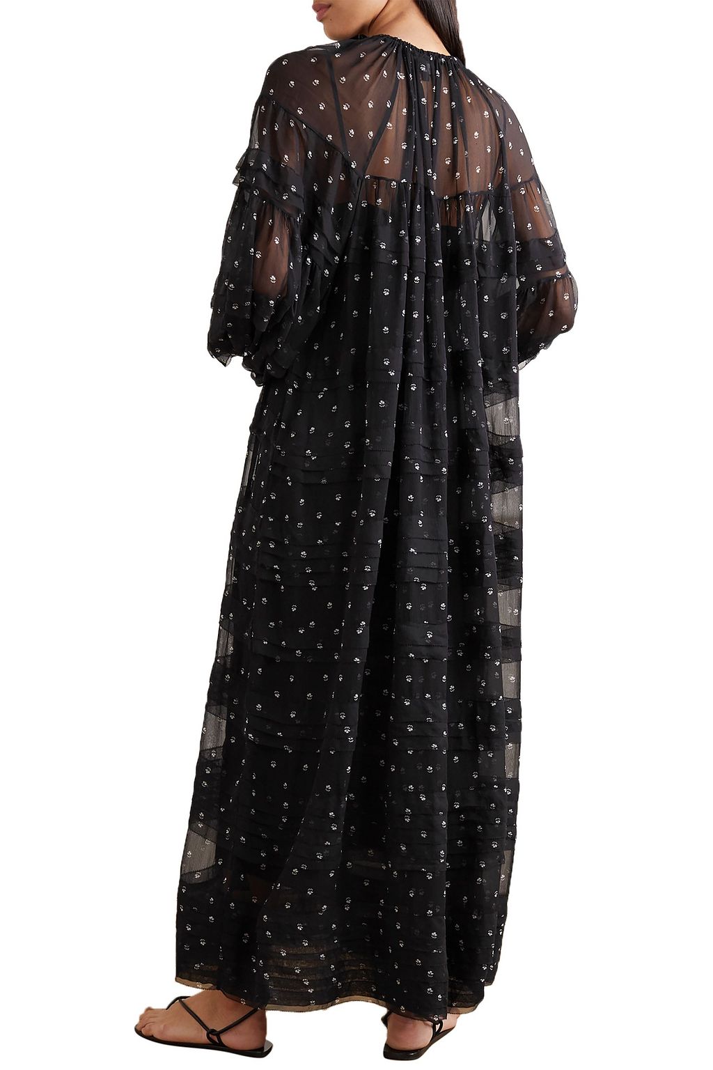 LEE MATHEWS Hattie ruffled floral-print silk-chiffon maxi dress
