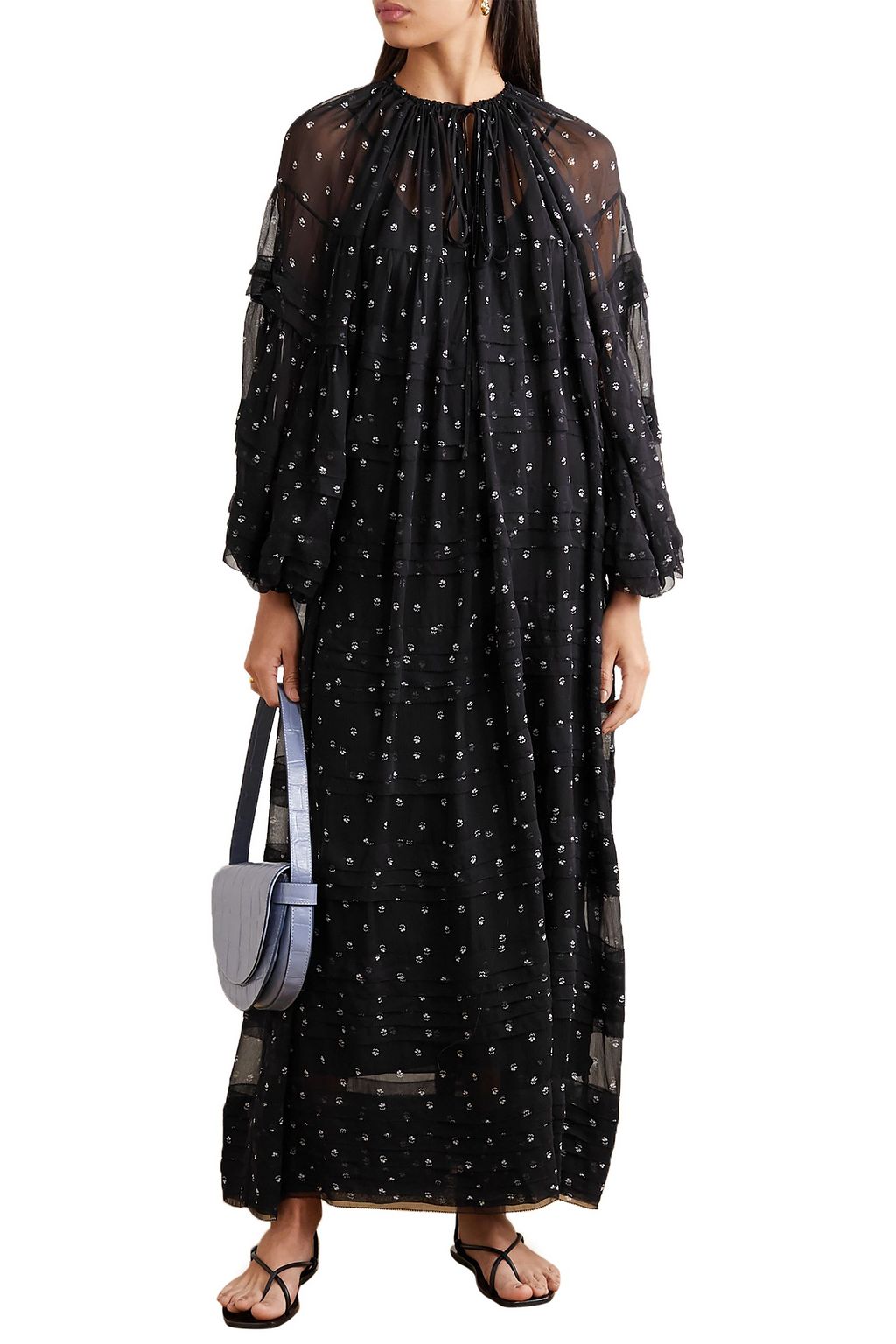 LEE MATHEWS Hattie ruffled floral-print silk-chiffon maxi dress