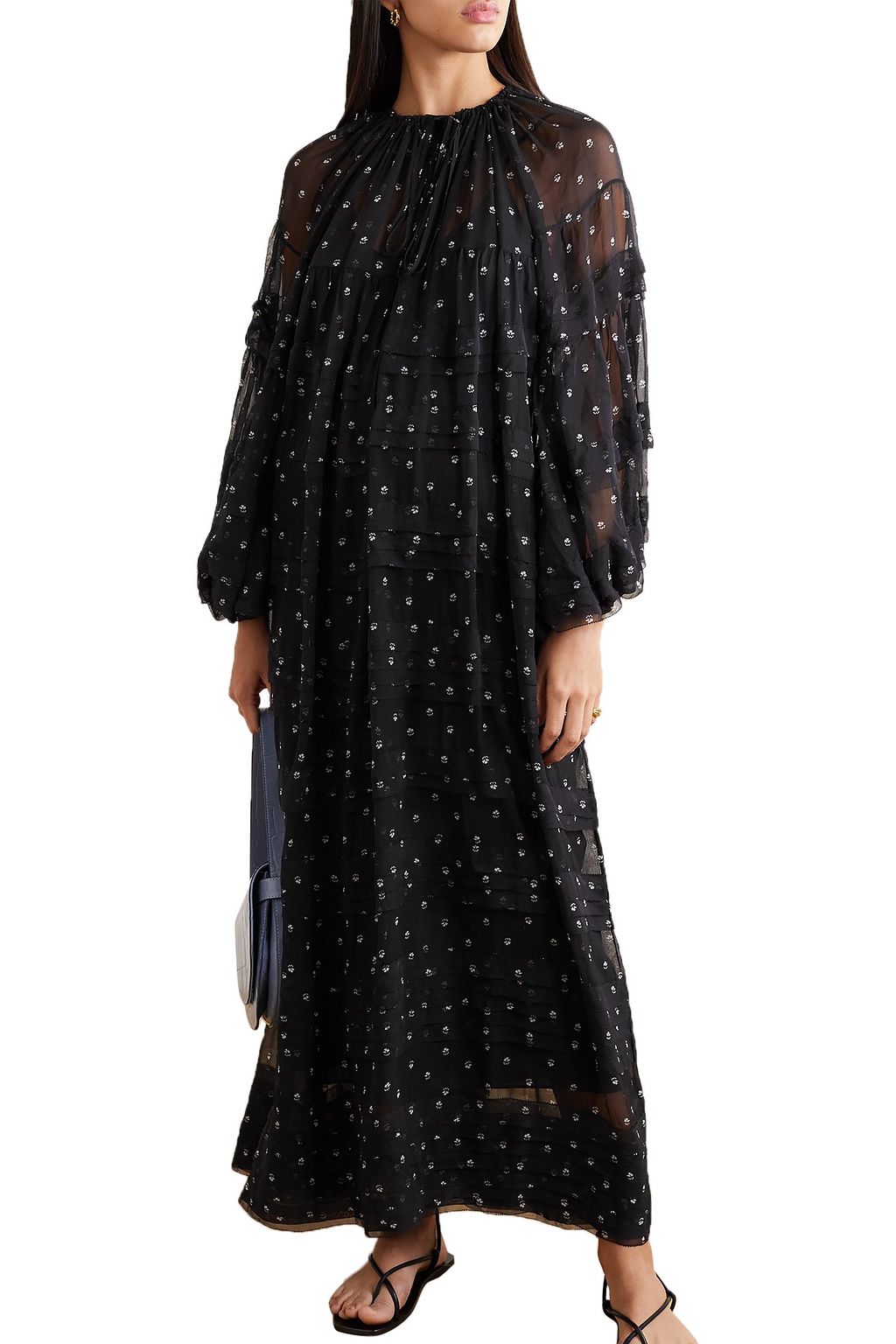 LEE MATHEWS Hattie ruffled floral-print silk-chiffon maxi dress