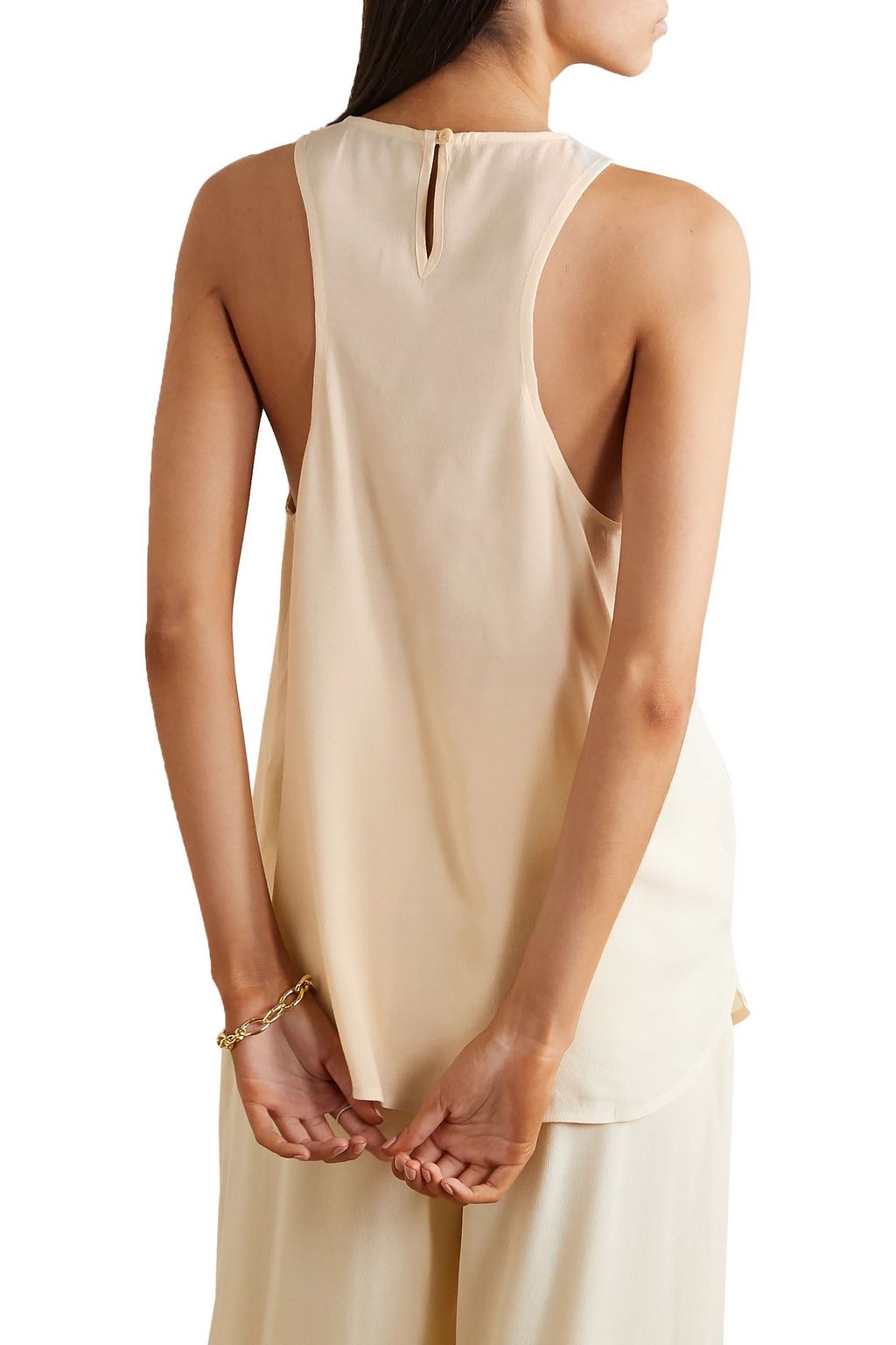 THREE GRACES LONDON Striped cotton-blend tank