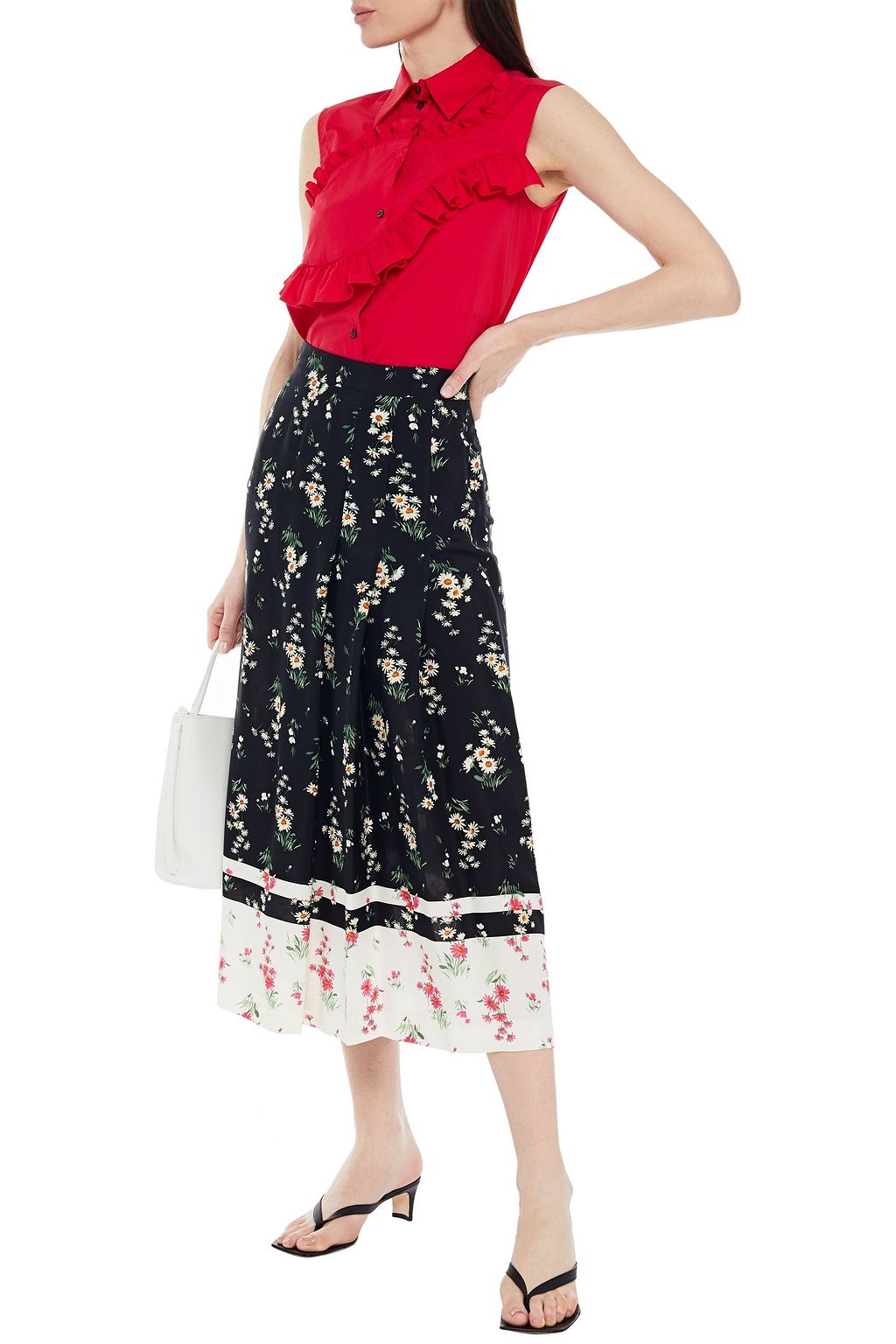VIVETTA Floral-print crepe midi skirt