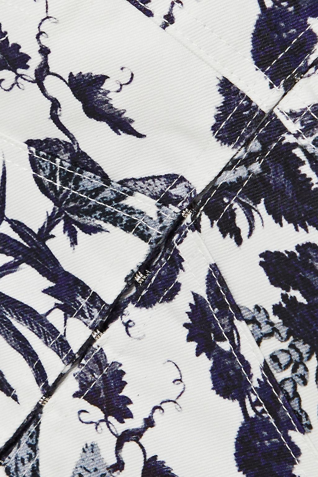 ERDEM Abril printed cotton-twill bustier top