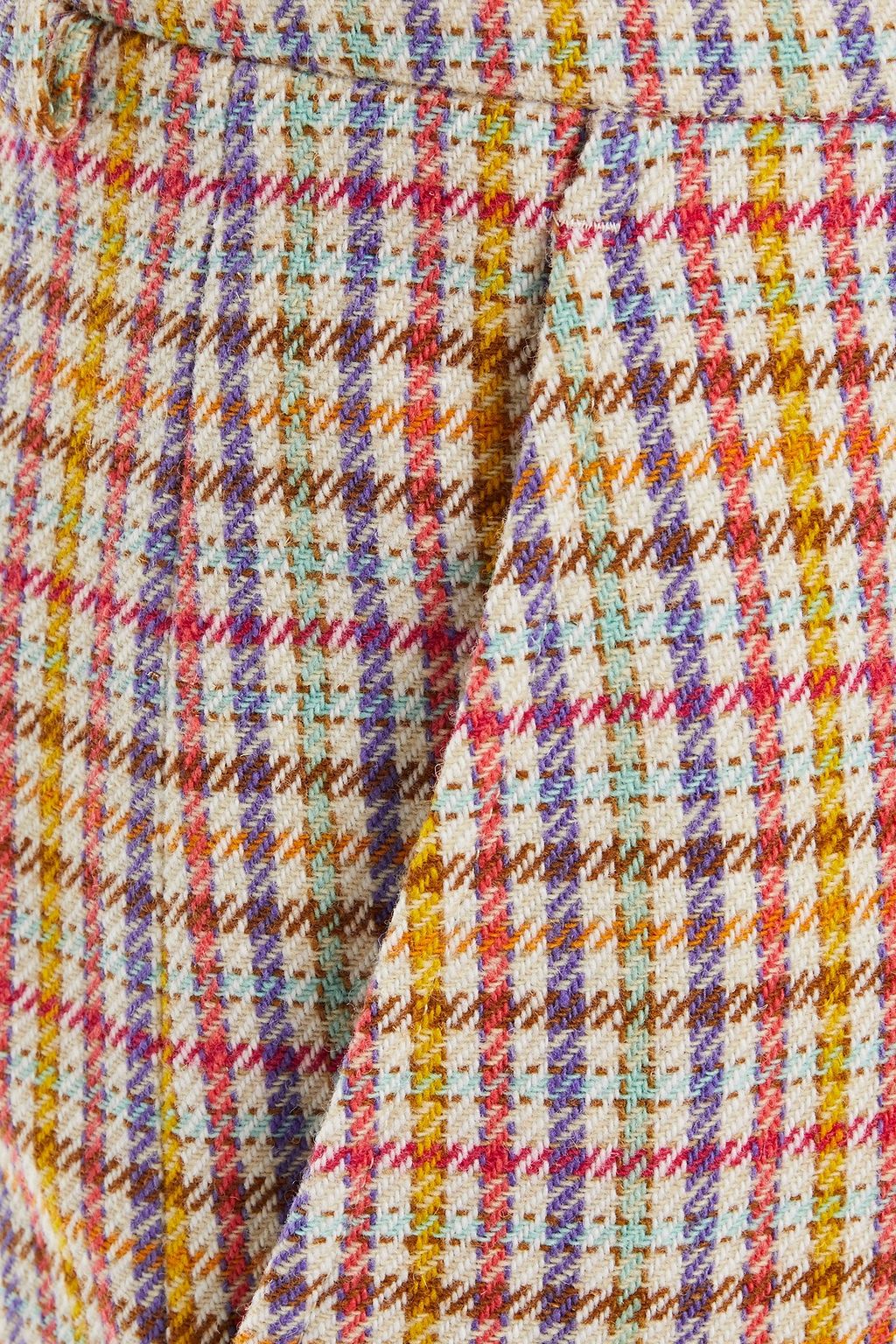 ETRO Checked wool-tweed flared pants