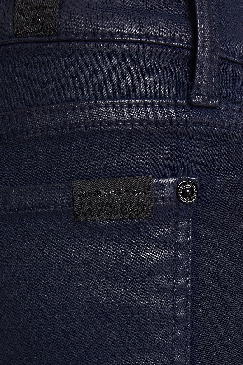7 FOR ALL MANKIND Coated mid-rise slim-leg jeans