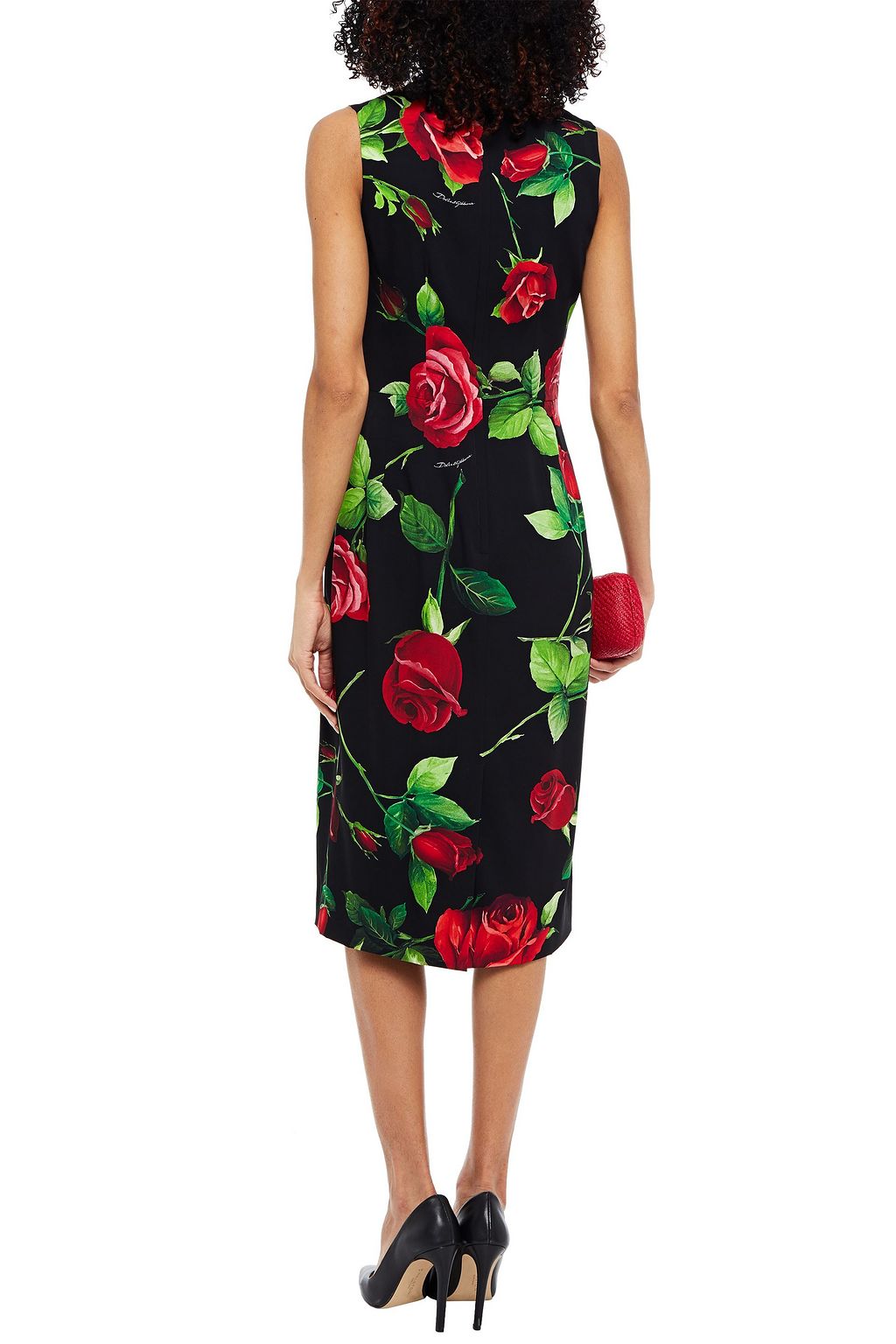 DOLCE&GABBANA Floral-print silk-blend stretch-crepe dress