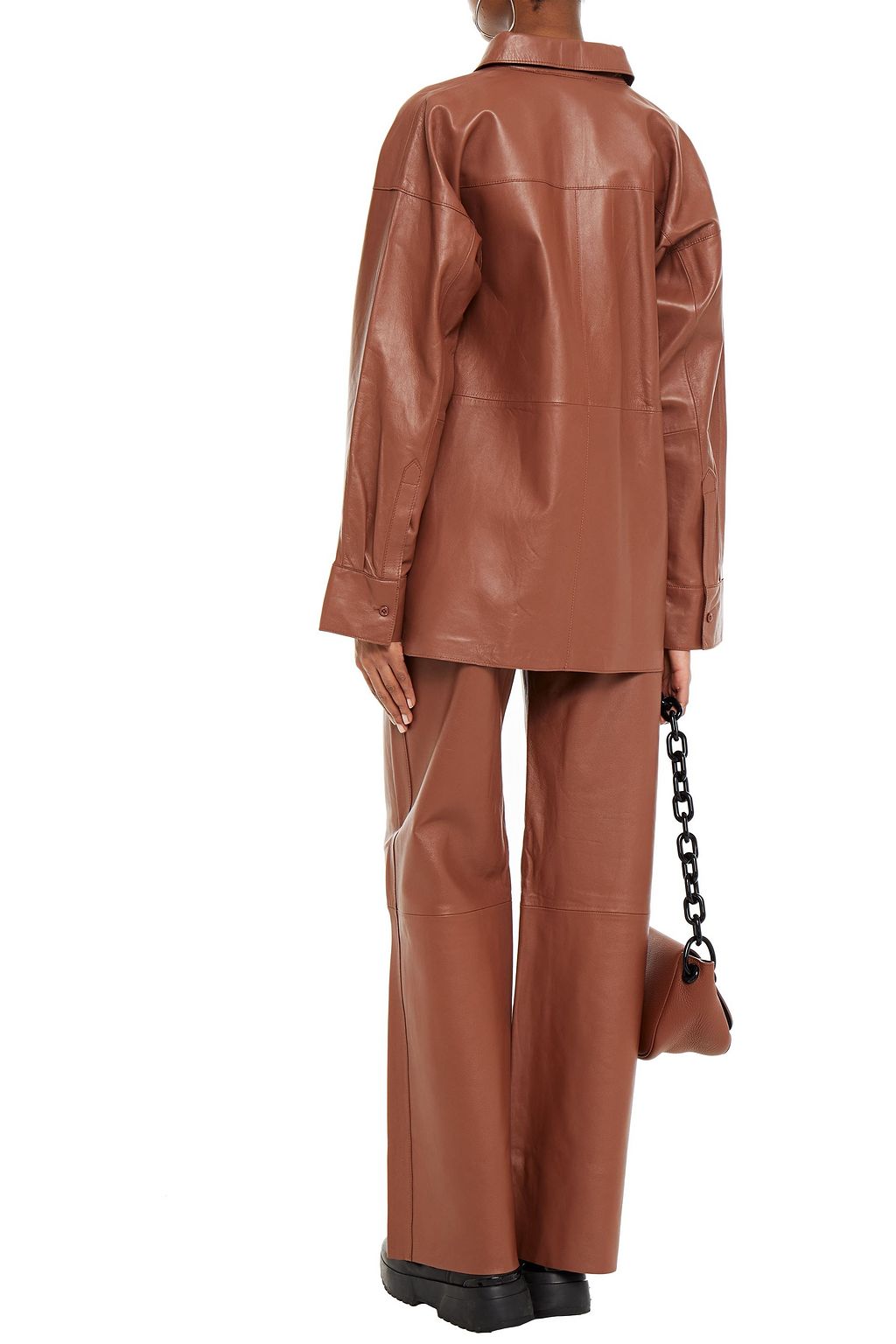 STAND STUDIO Dee oversized leather shirt