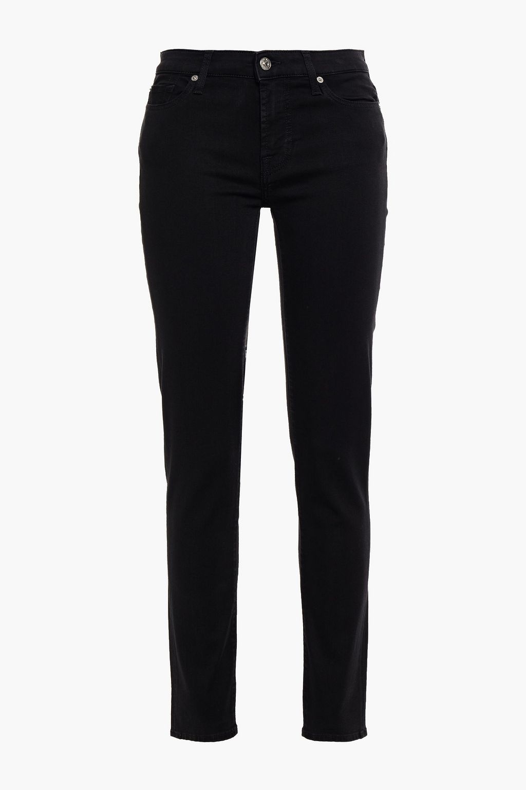 skrig Til sandheden Fortrolig Black Mid-rise slim-leg jeans | Sale up to 70% off | THE OUTNET | 7 FOR ALL  MANKIND | THE OUTNET