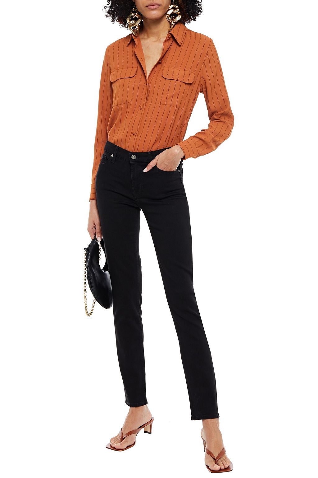7 FOR ALL MANKIND Mid-rise slim-leg jeans