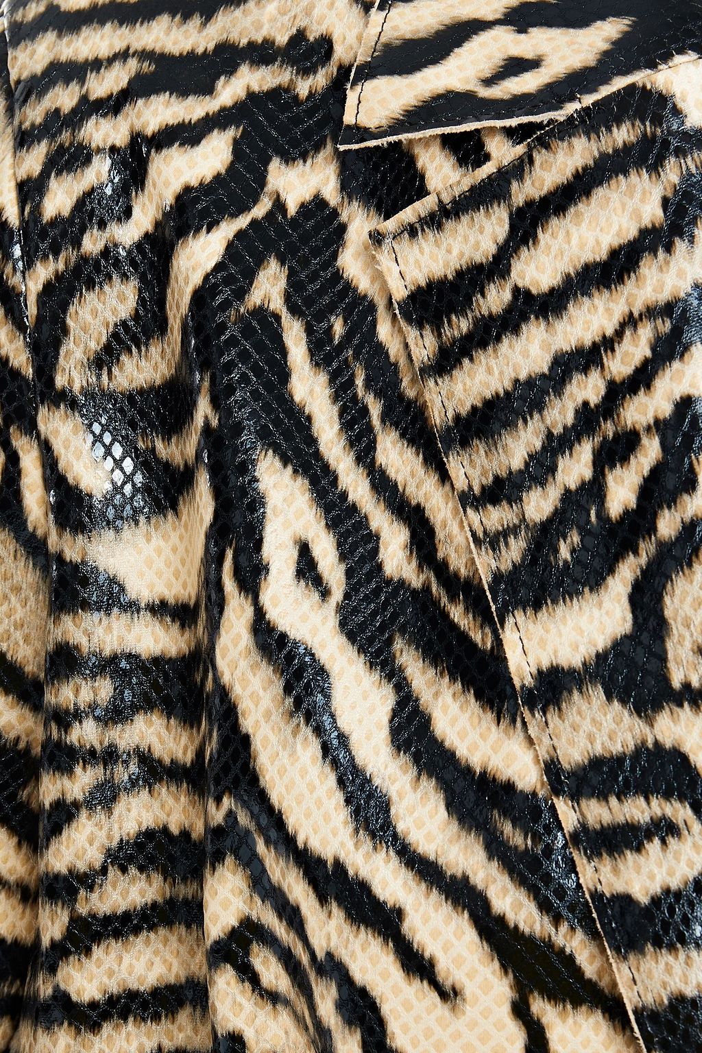 STAND STUDIO Tiger-print faux snake-effect leather blazer