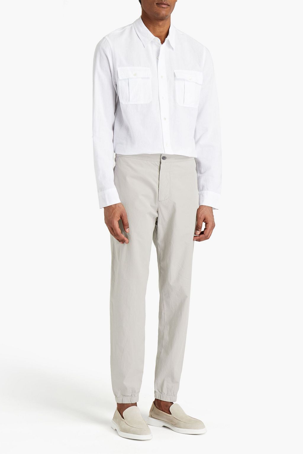 JAMES PERSE Tapered cotton-poplin pants