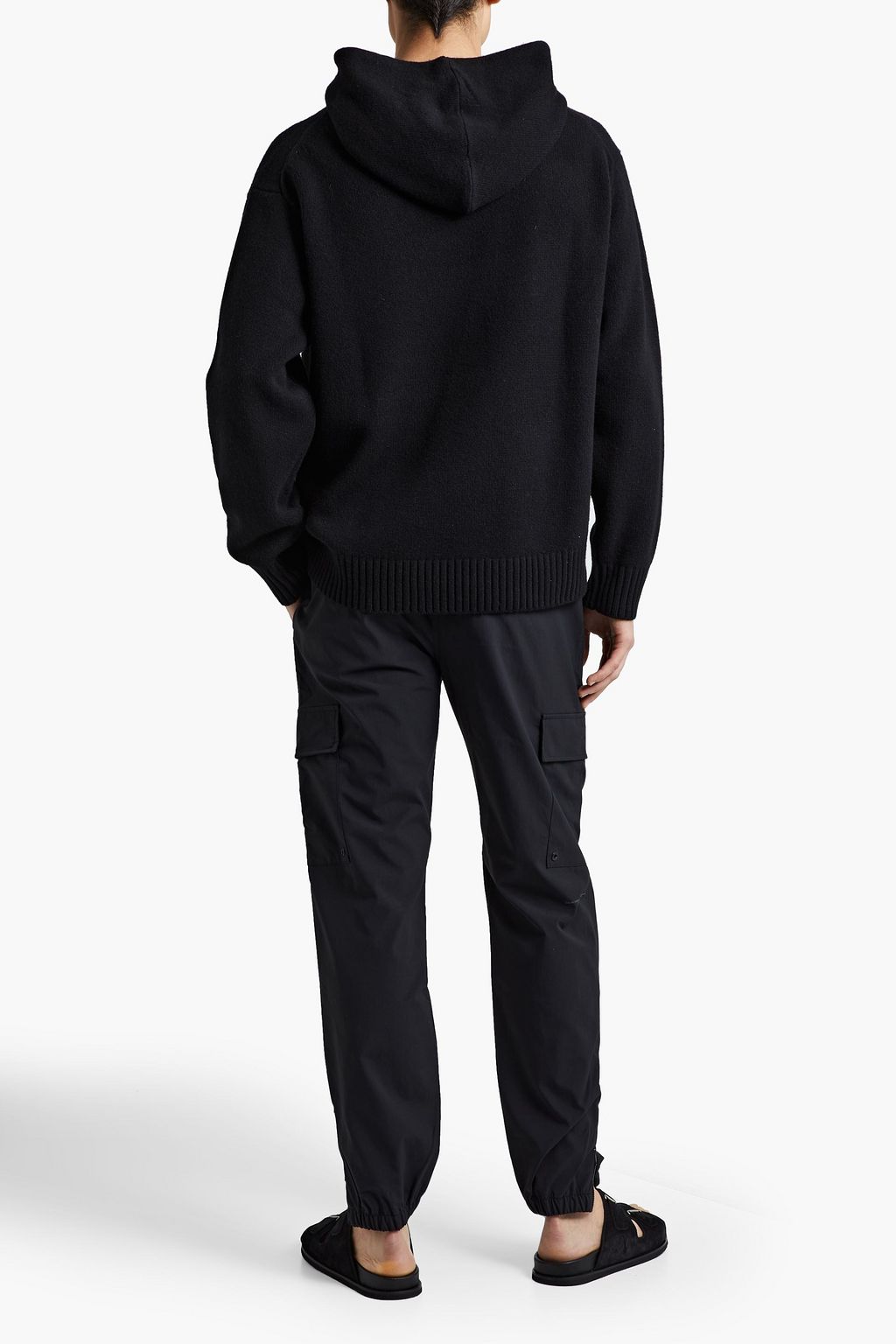 FRAME Logo-embroidered wool hoodie
