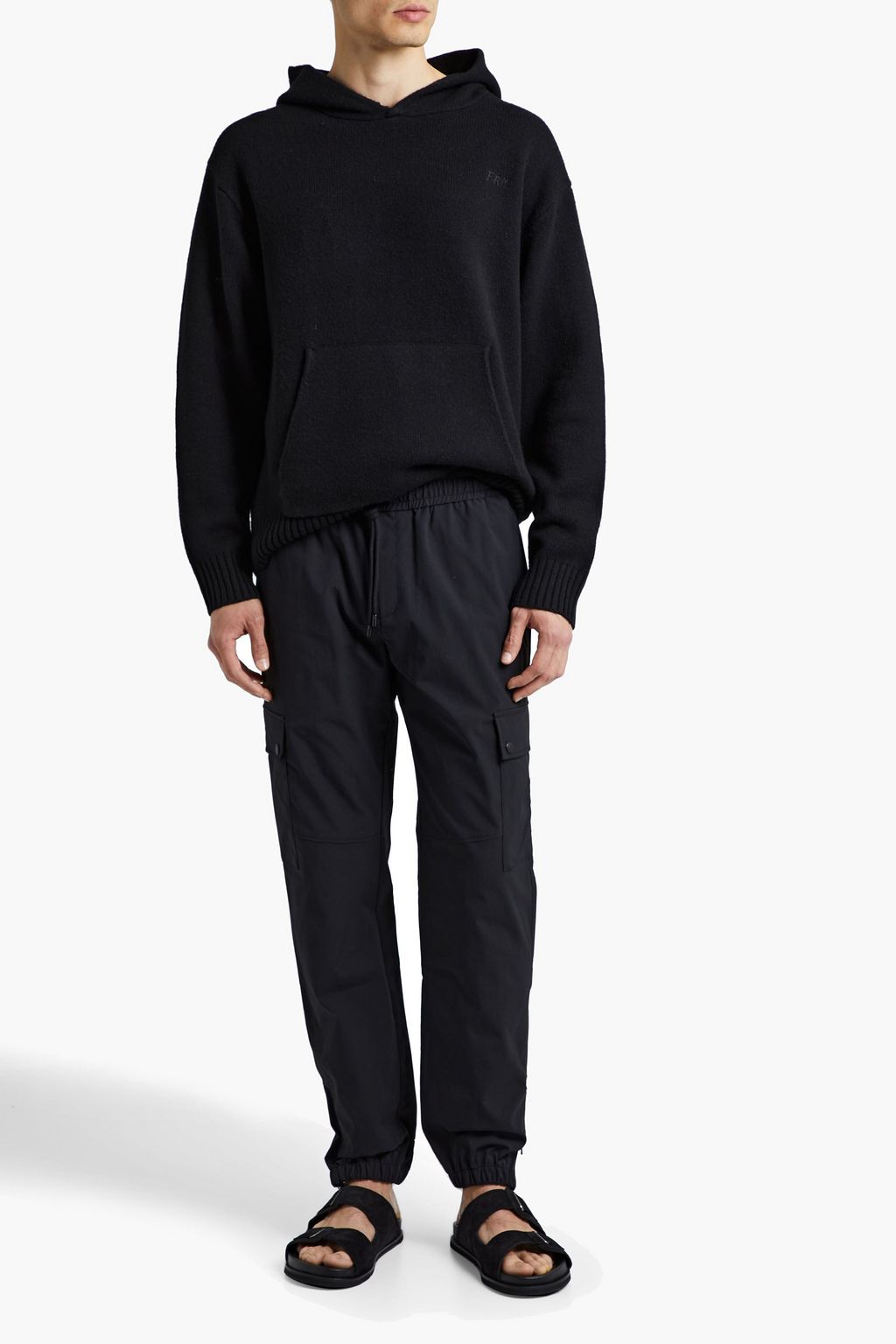 FRAME Logo-embroidered wool hoodie