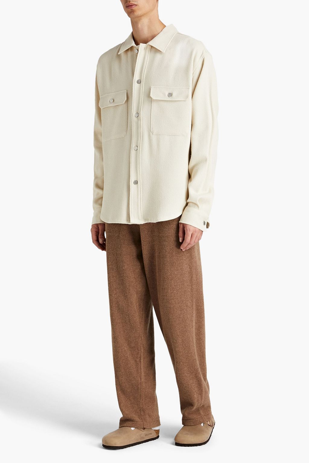 FRAME Cotton and wool-blend twill overshirt