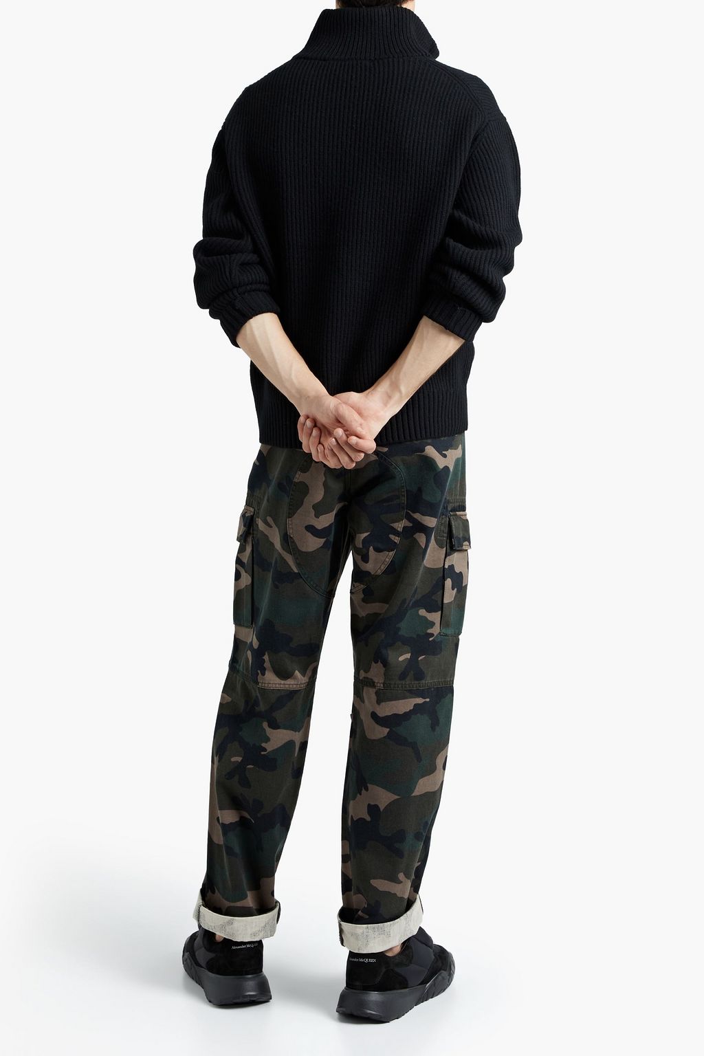 FRAME The Essential ribbed wool half-zip sweater