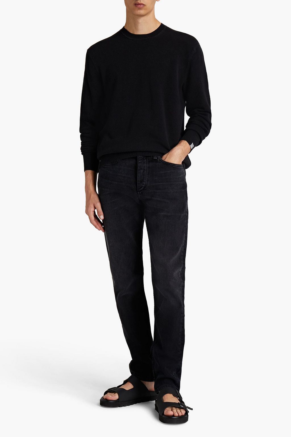 RAG & BONE Cotton and hemp-blend piqué sweater