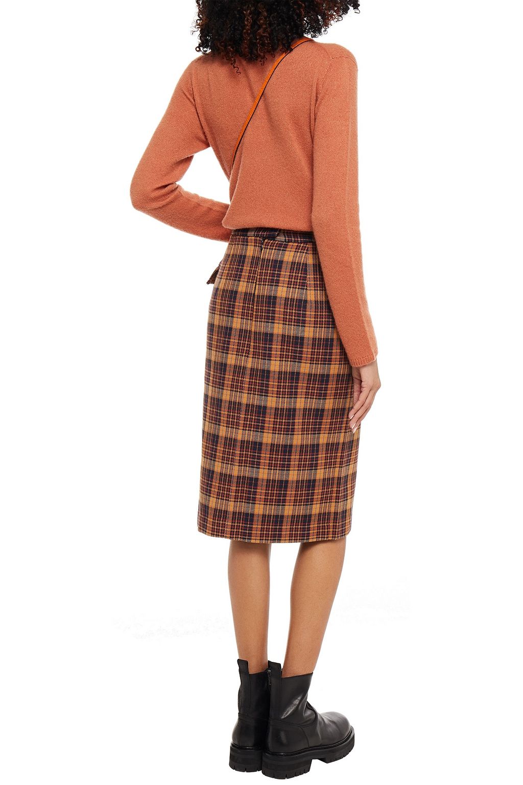 REMAIN BIRGER CHRISTENSEN Checked cotton-blend skirt