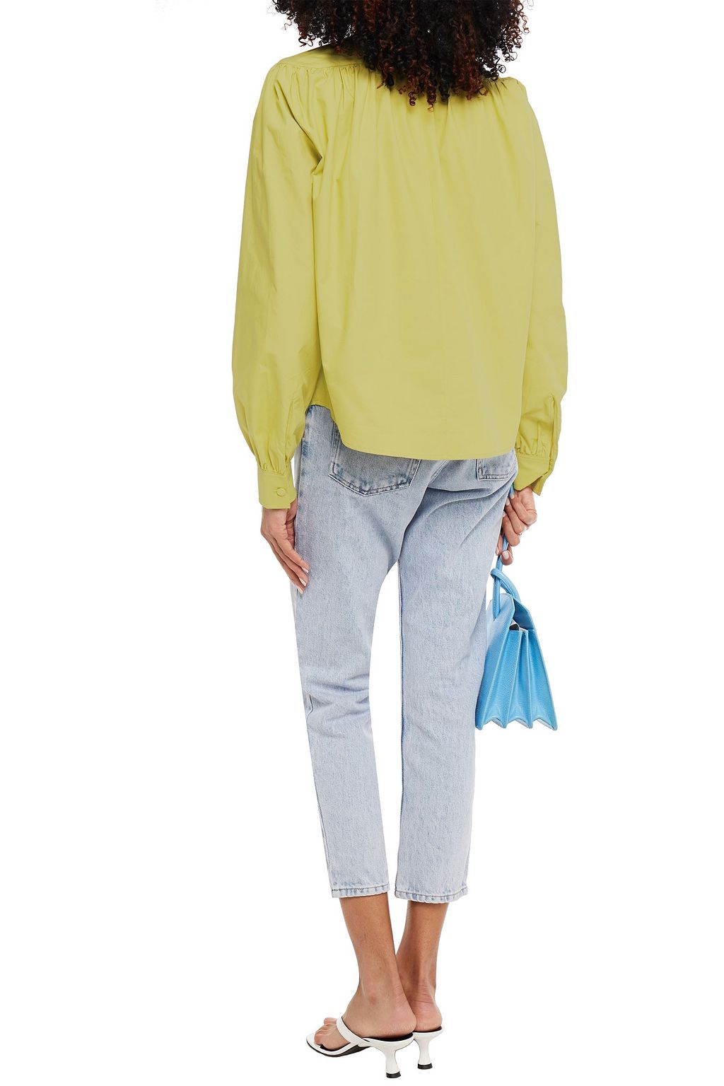 REMAIN BIRGER CHRISTENSEN Gathered cotton-poplin blouse