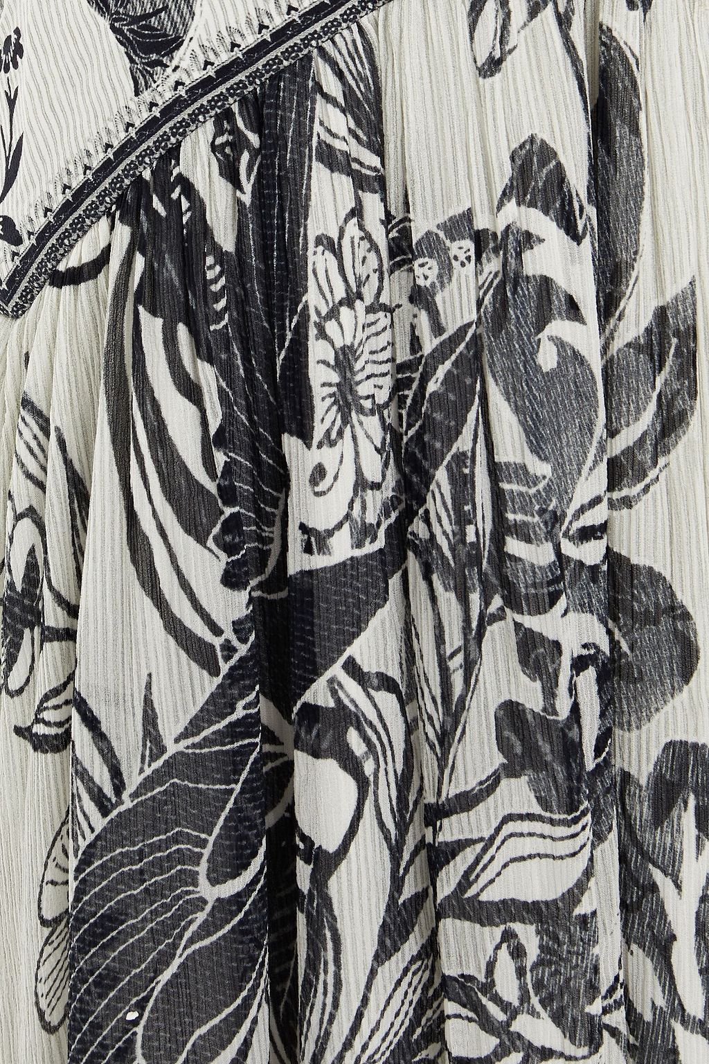 CAMILLA Silver Linings embellished printed silk-georgette midi dress