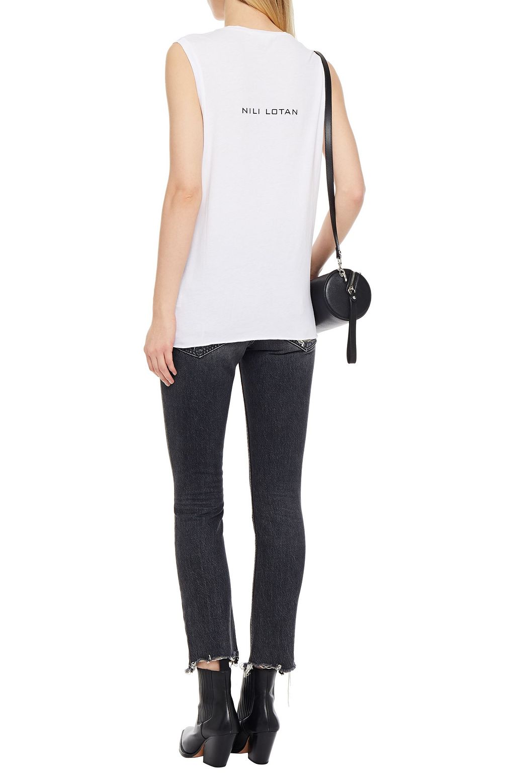 NILI LOTAN Printed Supima cotton-jersey tank