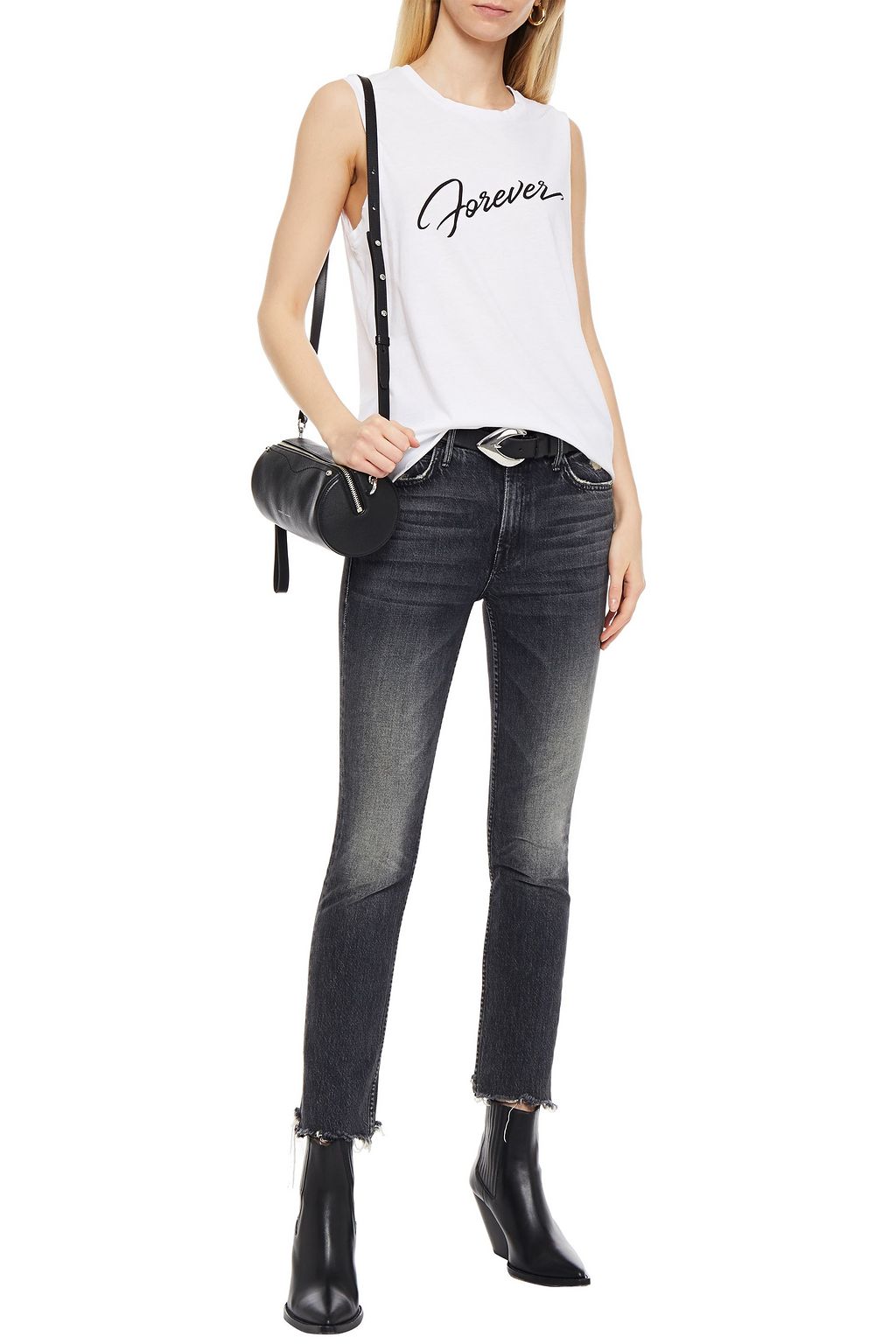 NILI LOTAN Printed Supima cotton-jersey tank