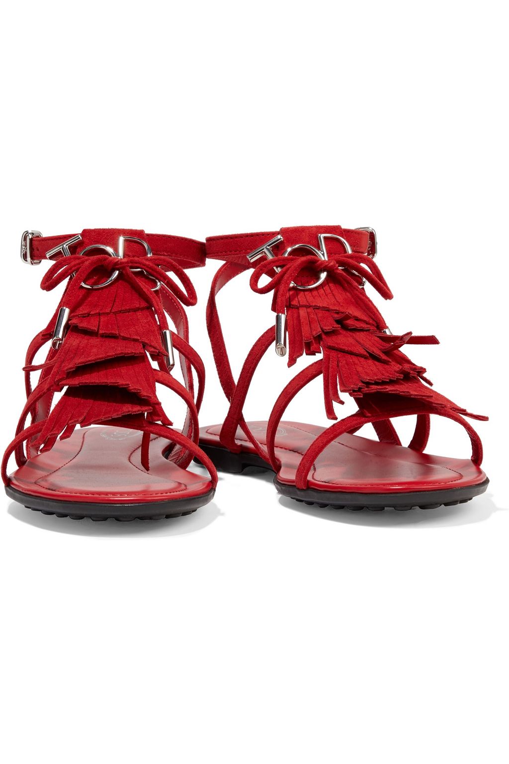 TOD'S Fringed suede sandals