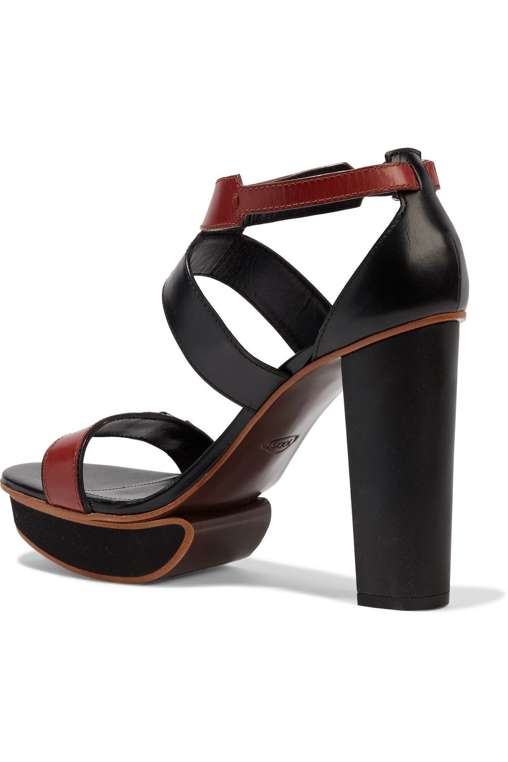 TOD'S Two-tone leather platform sandals
