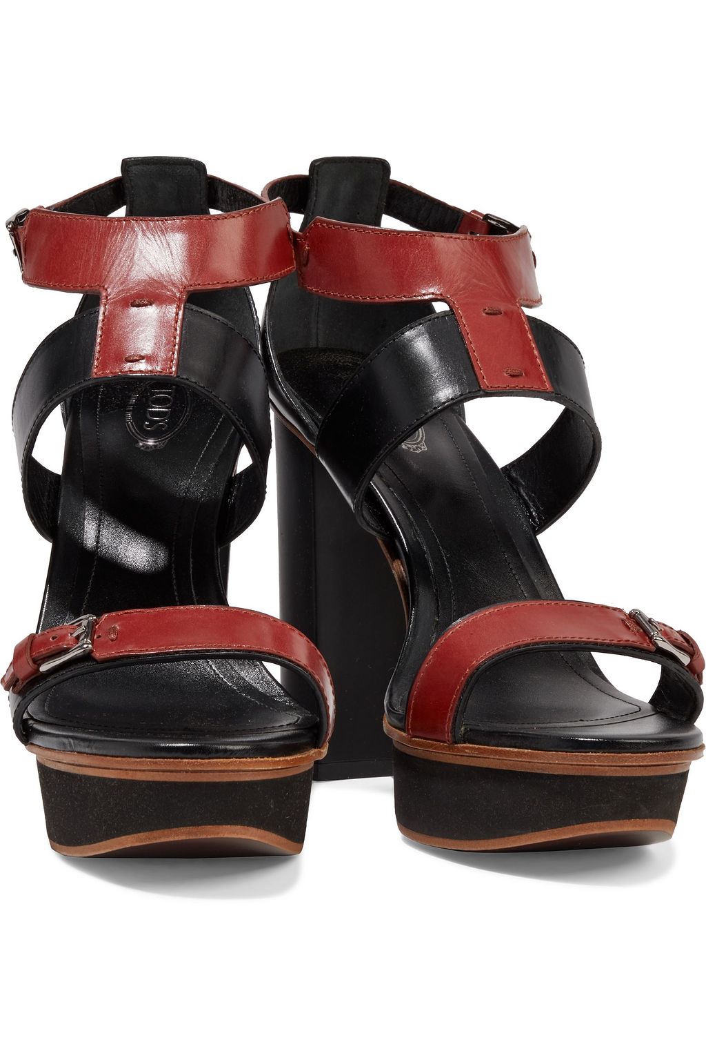 TOD'S Two-tone leather platform sandals