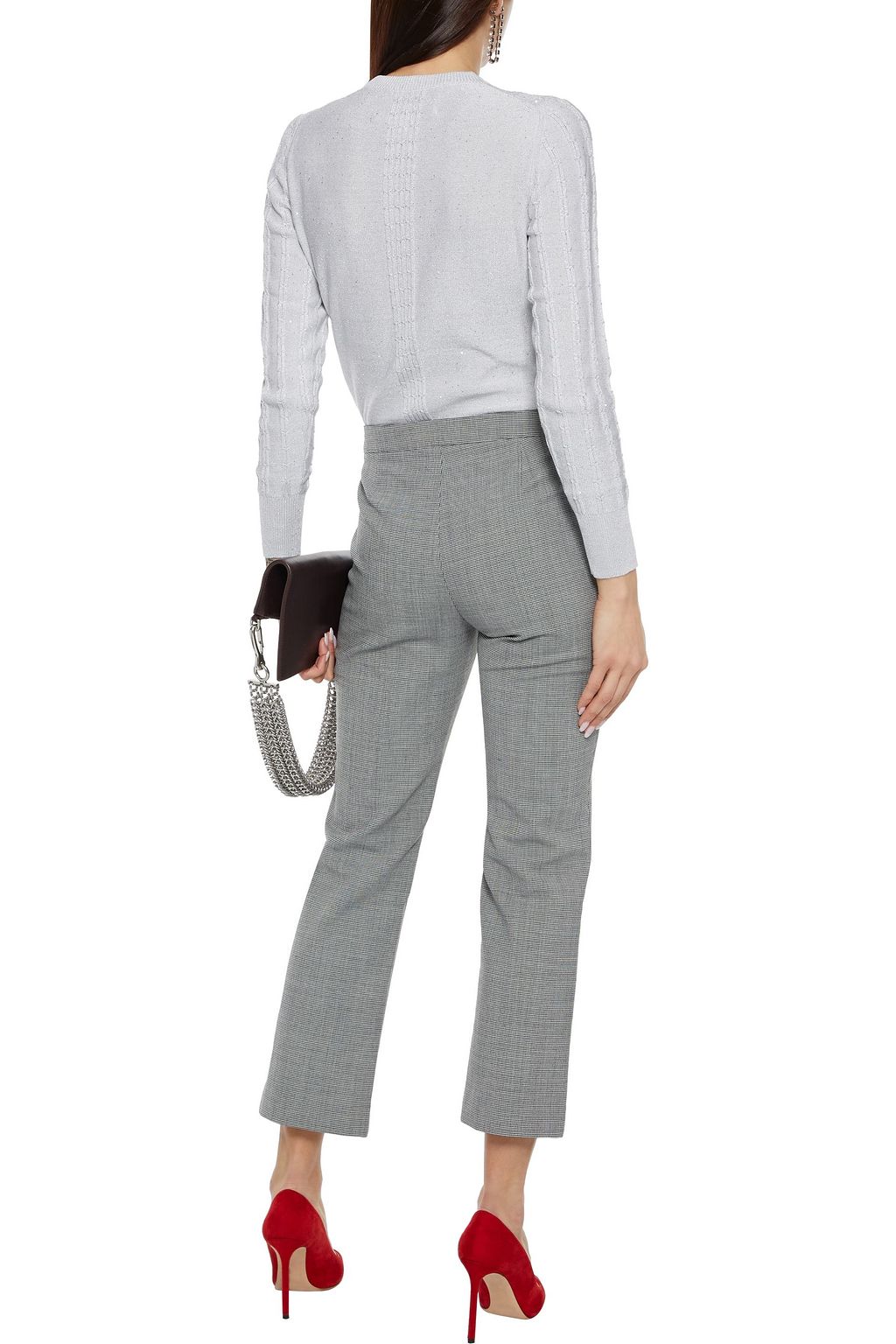 CAROLINA HERRERA Metallic cable-knit silk-blend sweater