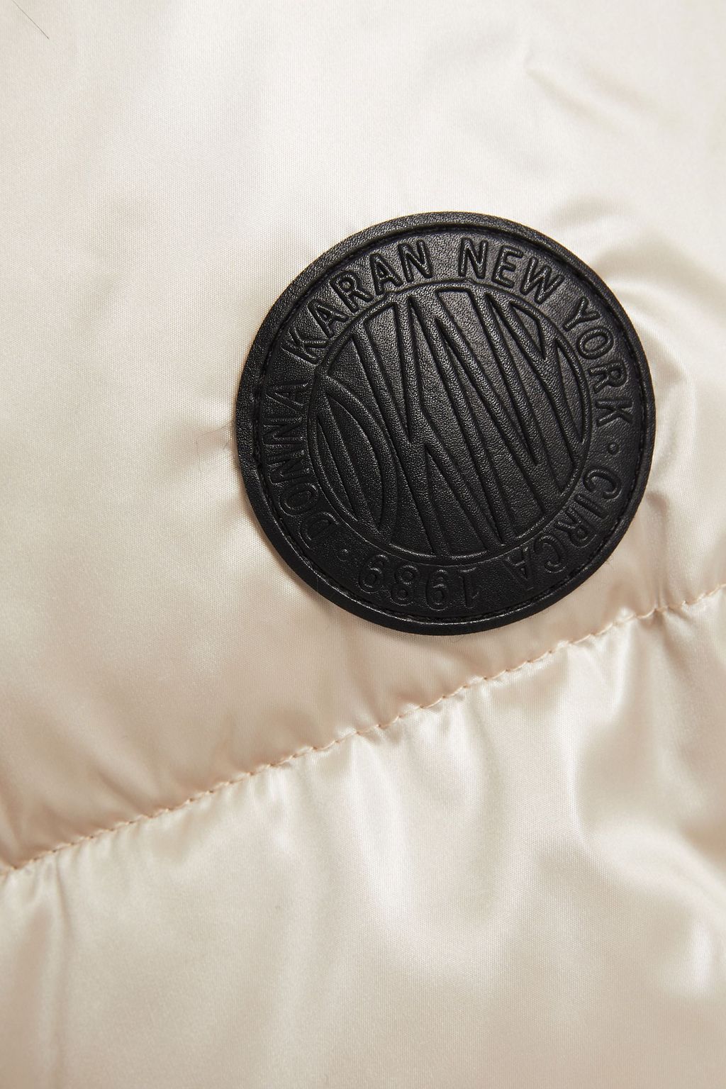 DKNY Faux fur-trimmed quilted shell hooded jacket