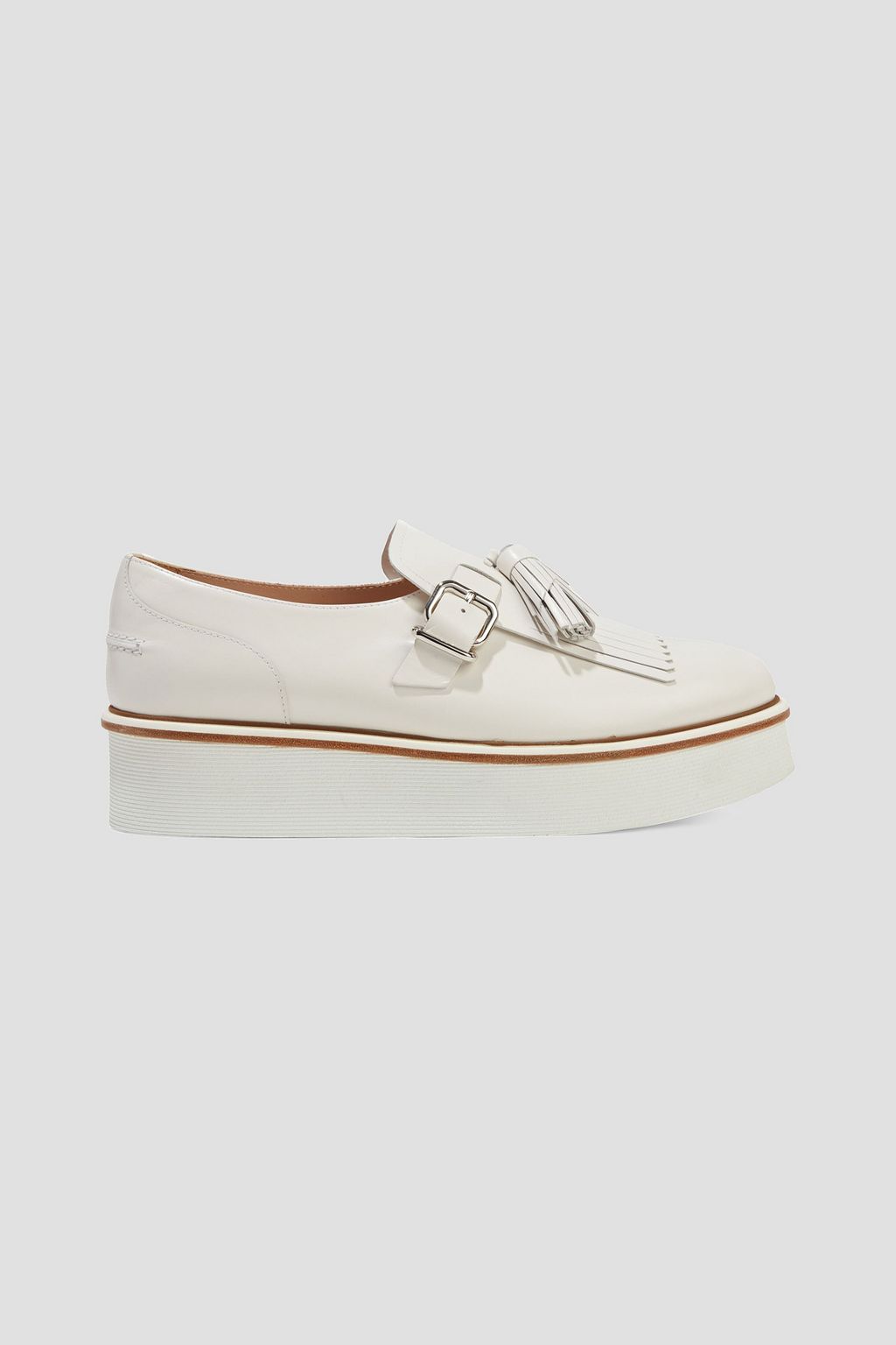 white platform loafers