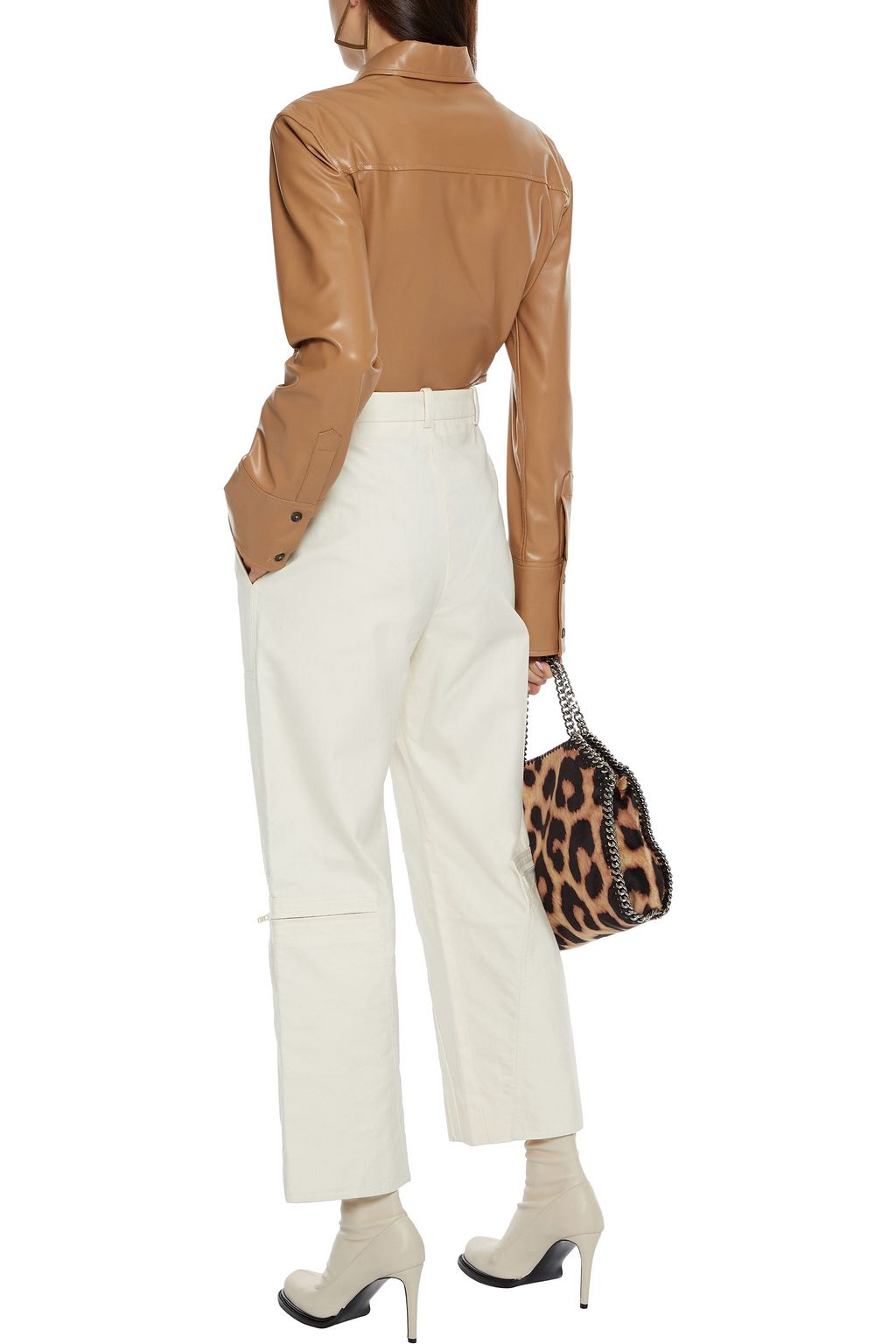 STELLA MCCARTNEY Jaylyn herringbone cotton-blend straight-leg pants
