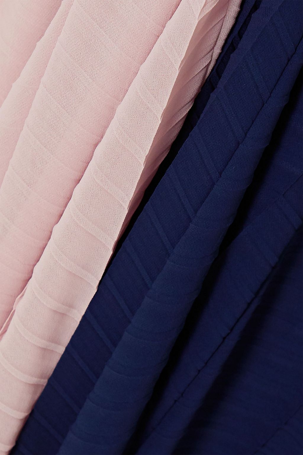 ROLAND MOURET Orvana pleated color-block georgette and crepe maxi skirt