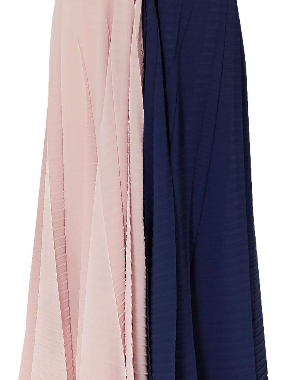 orvana pleated color-block georgette and crepe maxi skirt