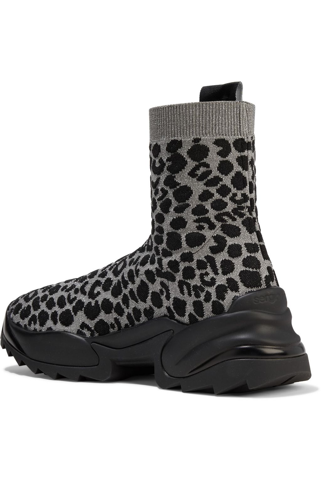 SERGIO ROSSI Sergio Extreme metallic textured knitted high-top sneakers