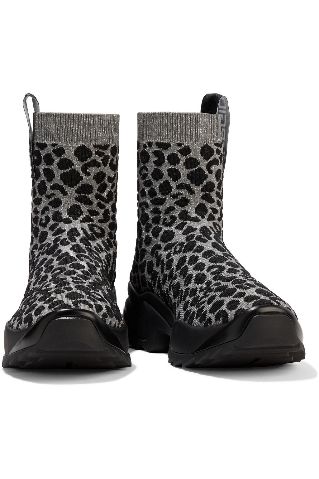 SERGIO ROSSI Sergio Extreme metallic textured knitted high-top sneakers