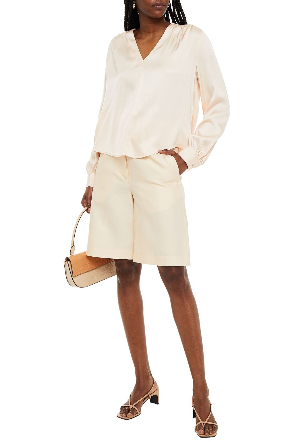 REMAIN BIRGER CHRISTENSEN Gathered satin blouse
